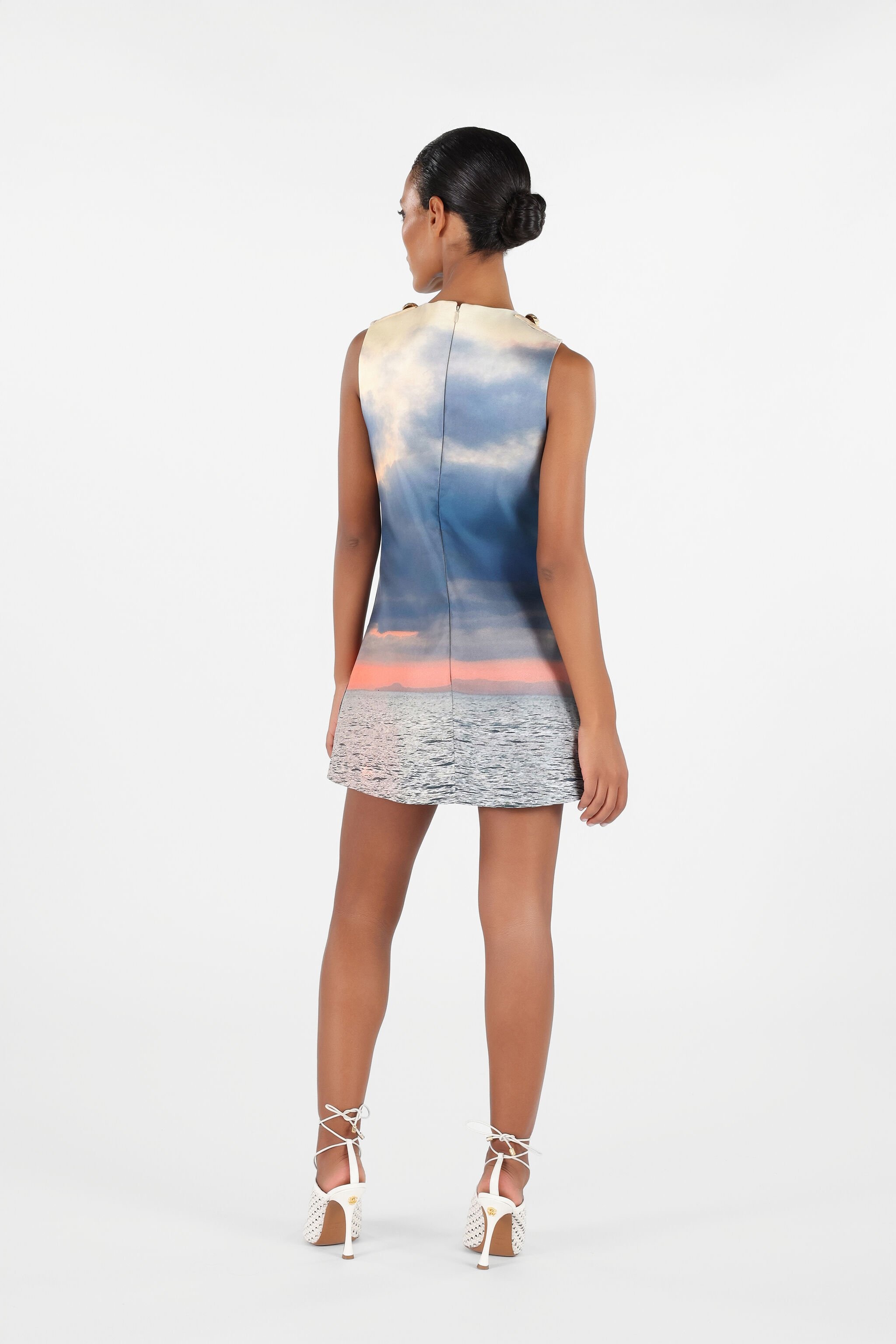 Sunrise Print Short Dress - 4
