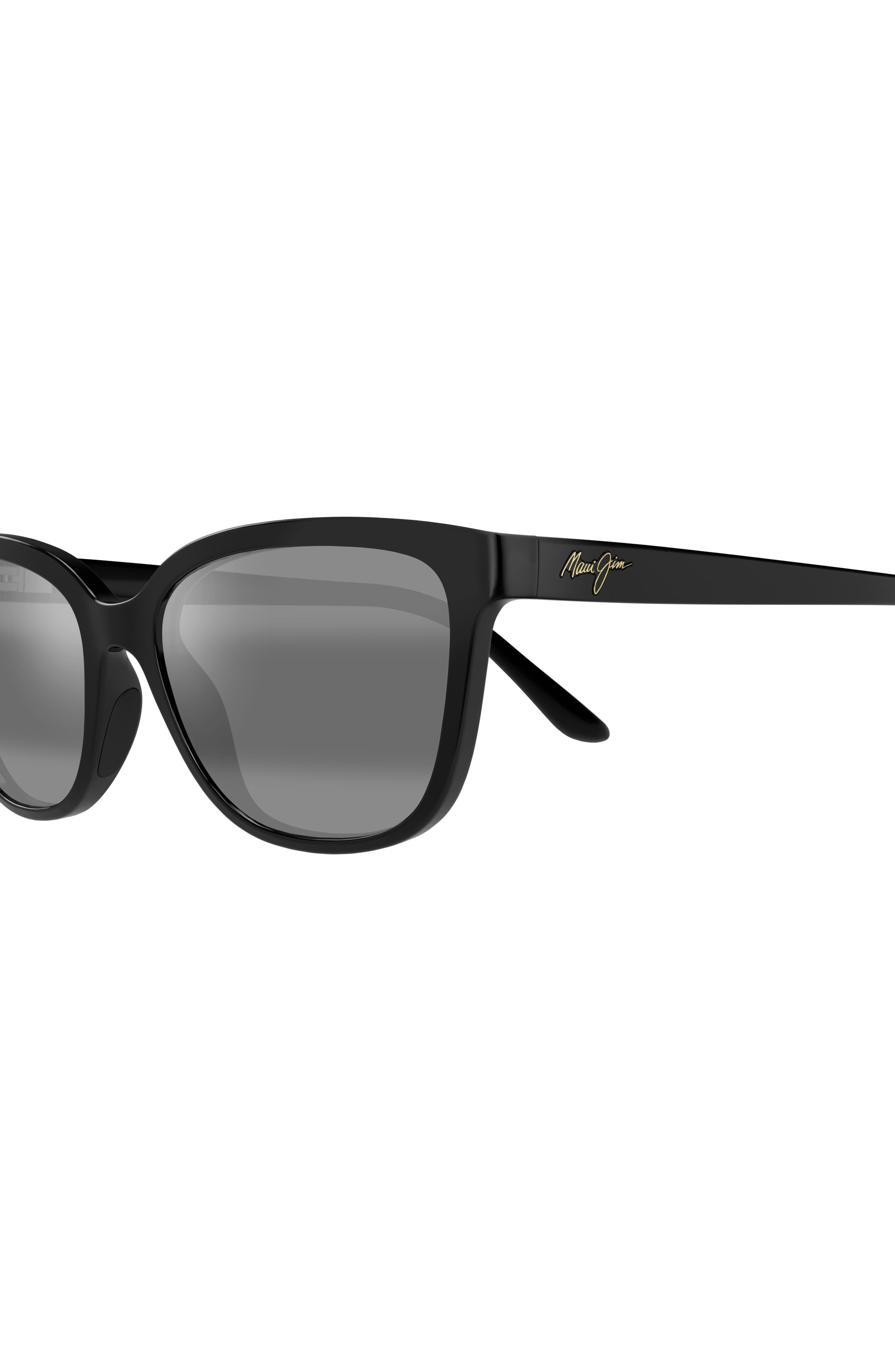 Maui Jim Honi 54mm PolarizedPlus2® Cat Eye Sunglasses in Black/Neutral Grey at Nordstrom - 3
