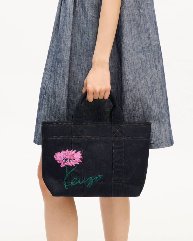 KENZO 'KENZO Tulip' small tote bag in denim-like twill outlook