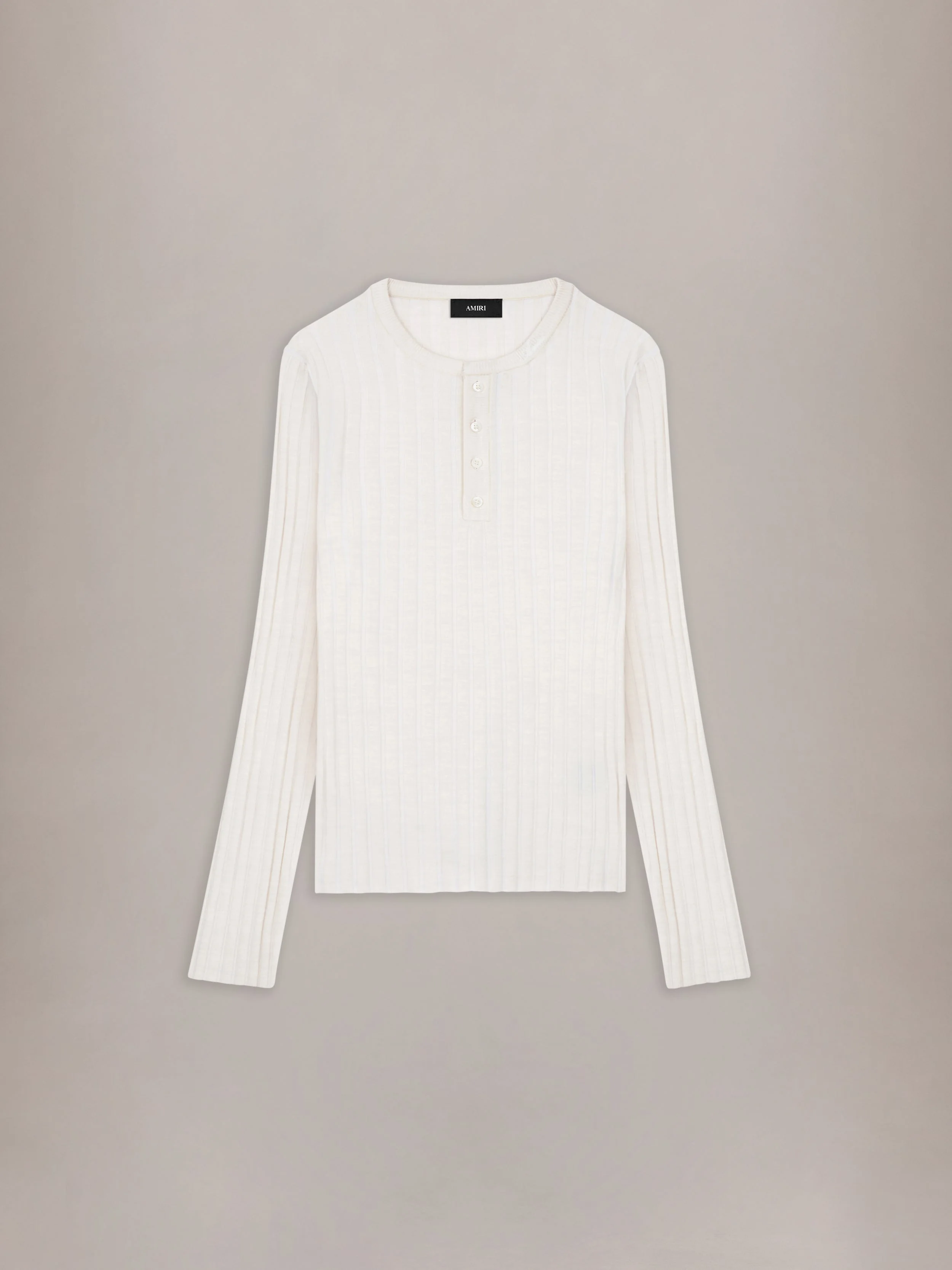 AMIRI SCRIPT KNIT HENLEY - 1