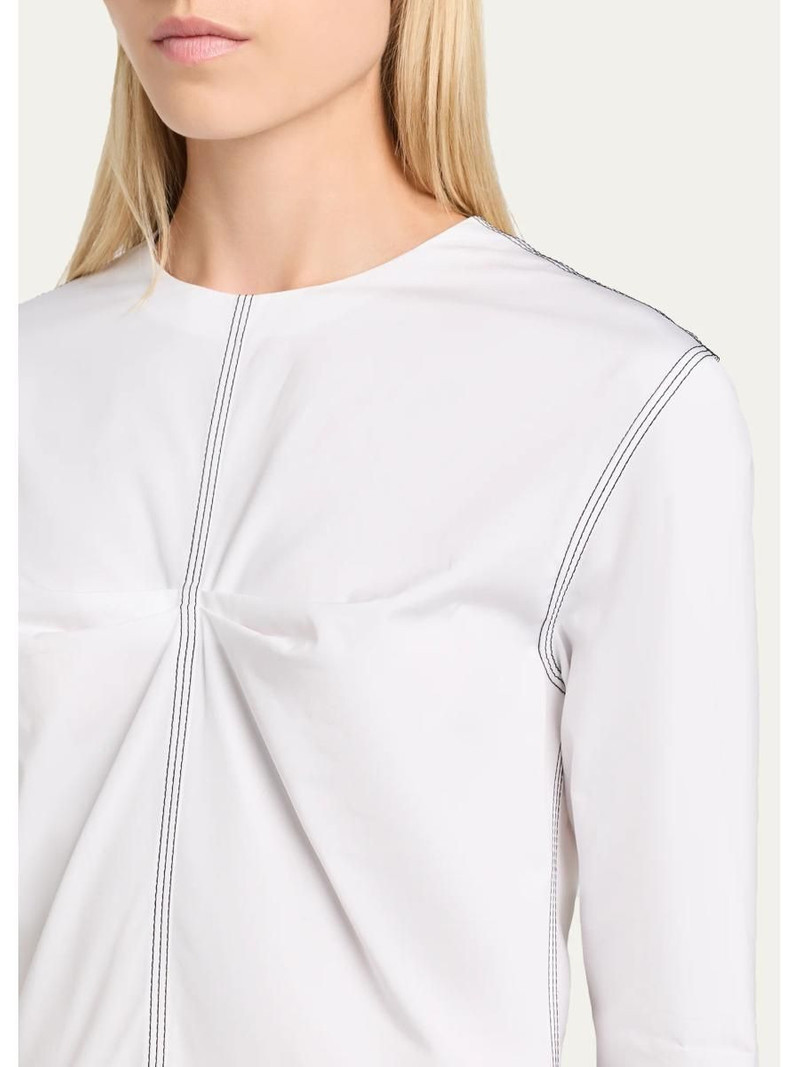 3/4-Sleeve Cotton Midi A-Line Dress 5