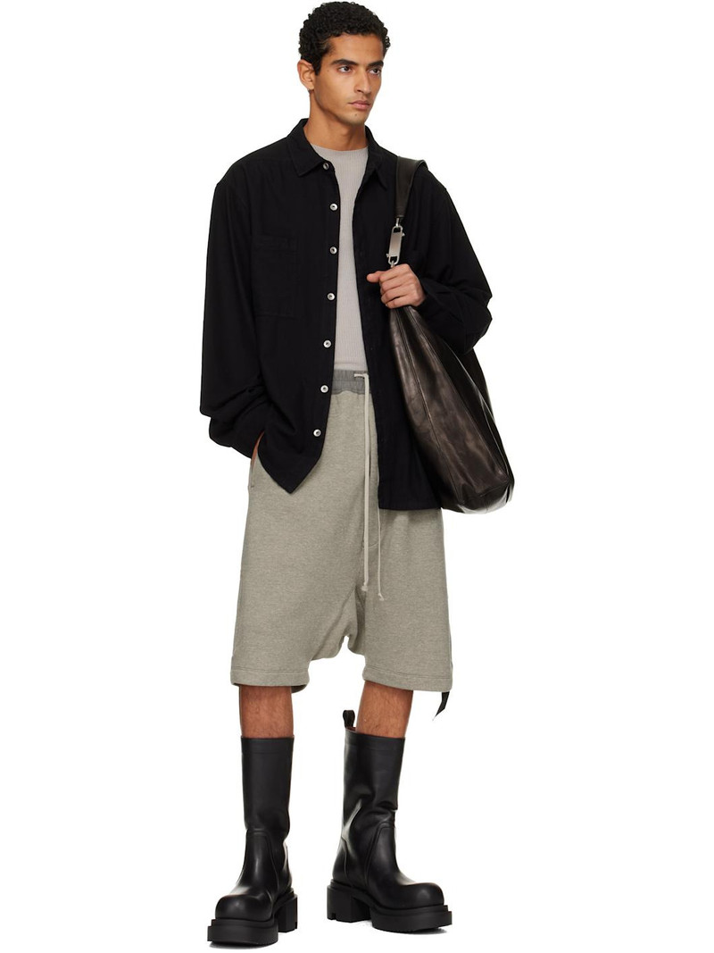Rick Owens DRKSHDW Gray Concordians Drawstring Pods Shorts outlook