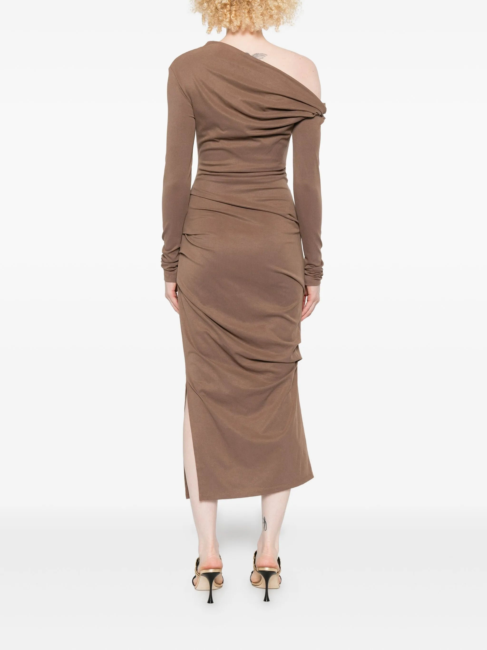 Manahou one-shoulder draped dress - 4