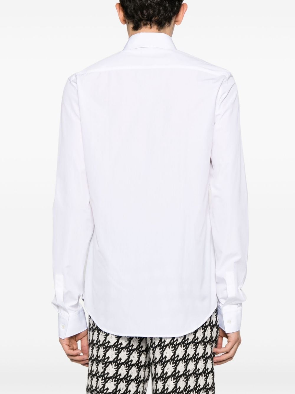 logo-embroidered cotton shirt - 4