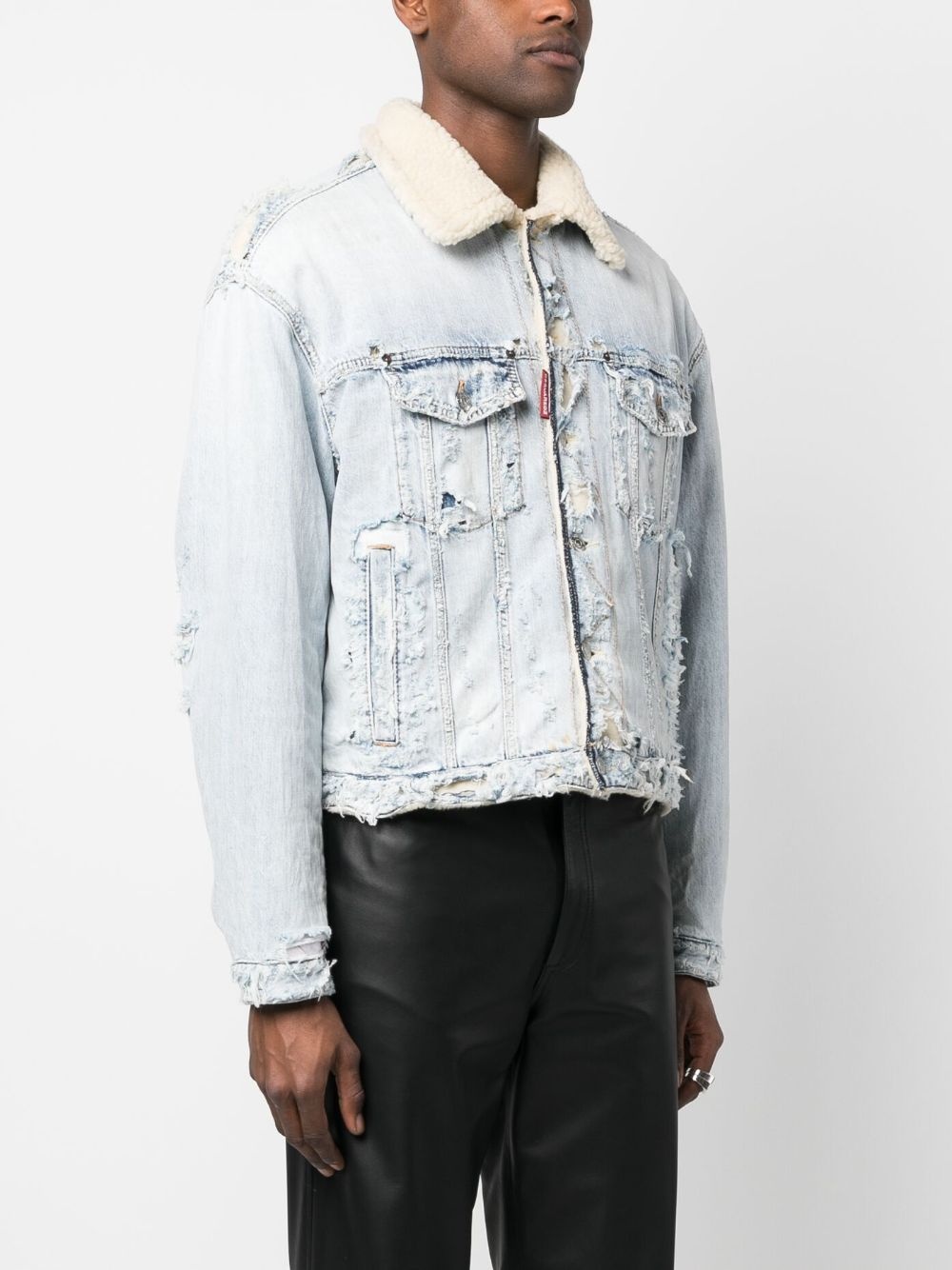 distressed denim jacket - 3