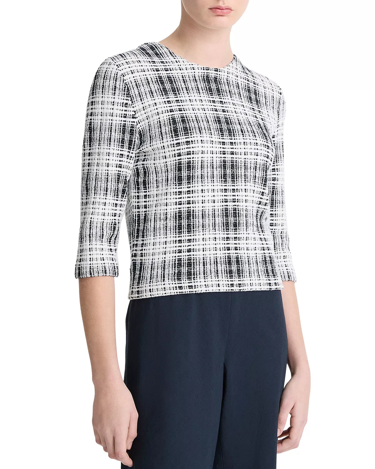 Bouclé Plaid Top - 4