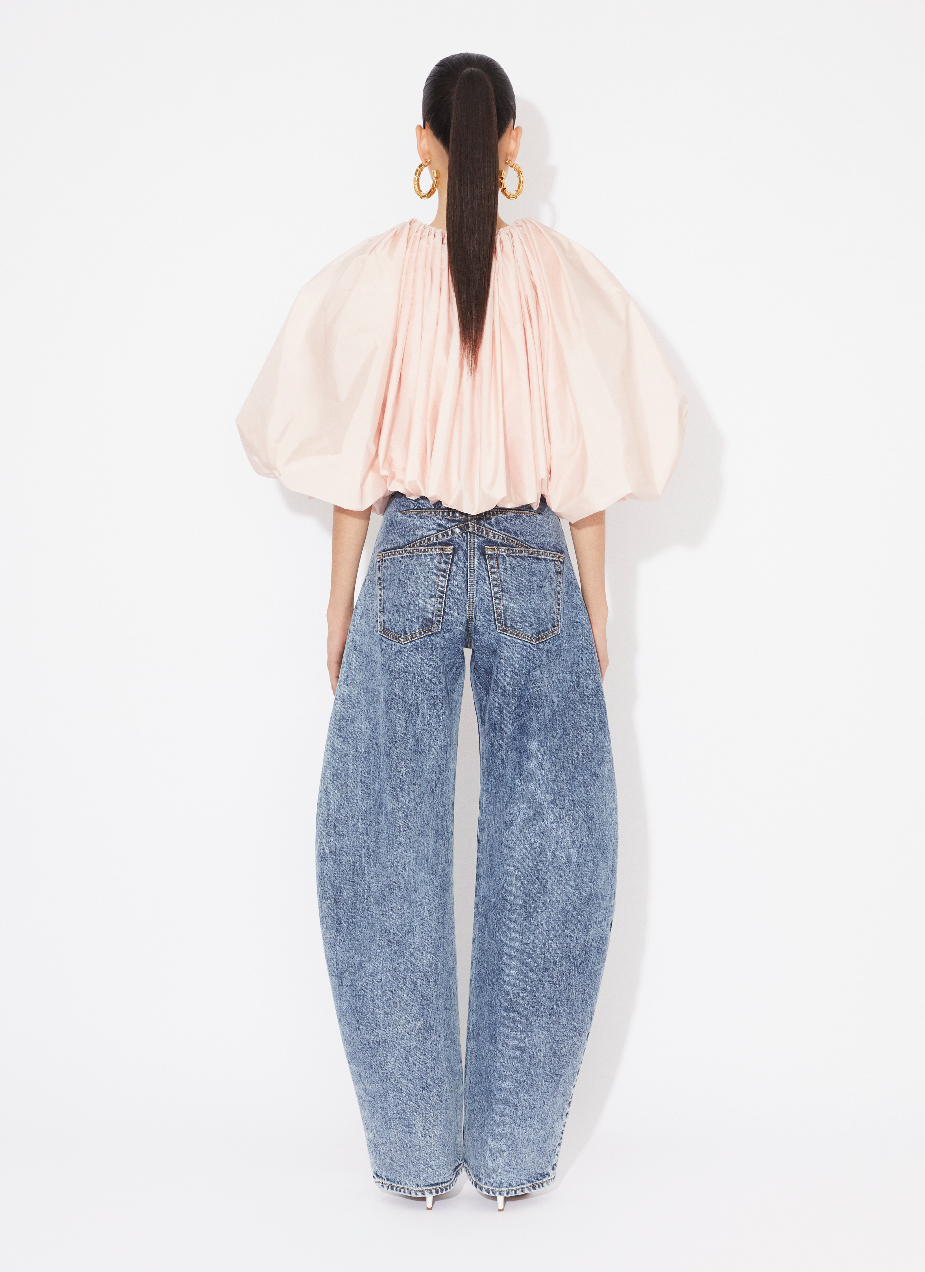 Alaïa SNOW DENIM ROUNDED JEANS | rboutique | REVERSIBLE