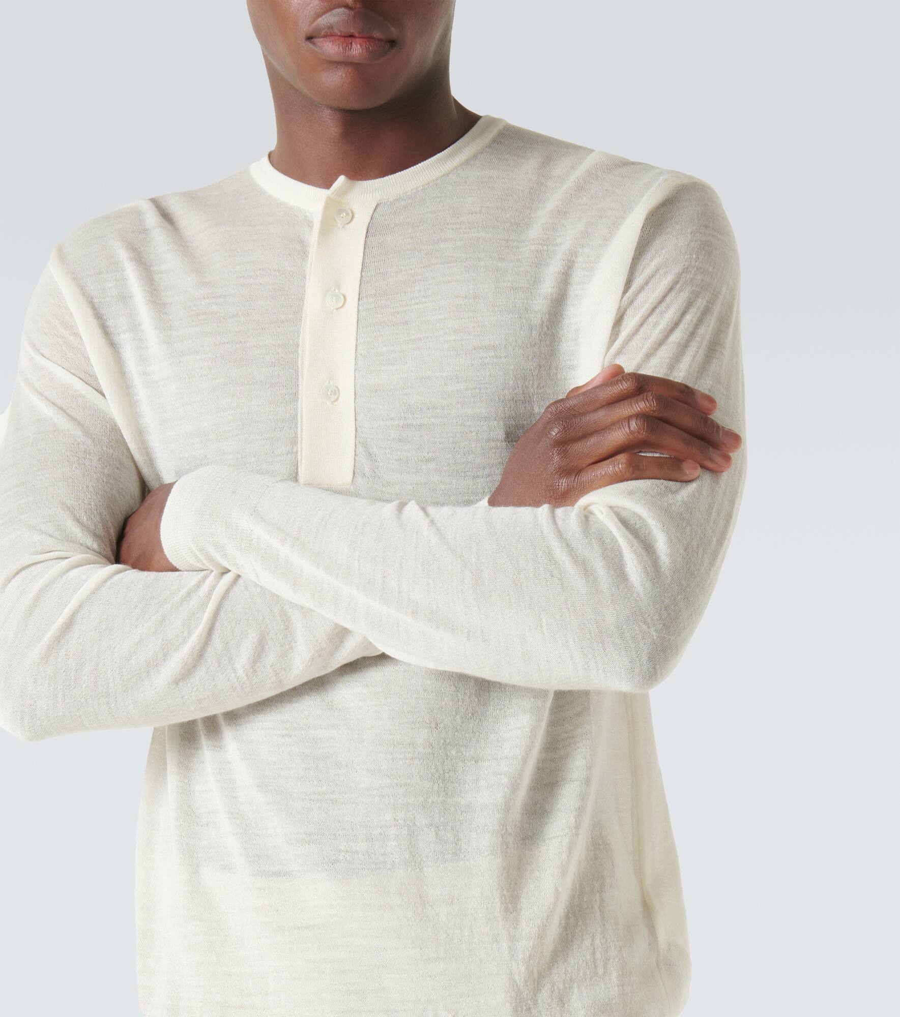 Wool and silk Henley shirt - 5