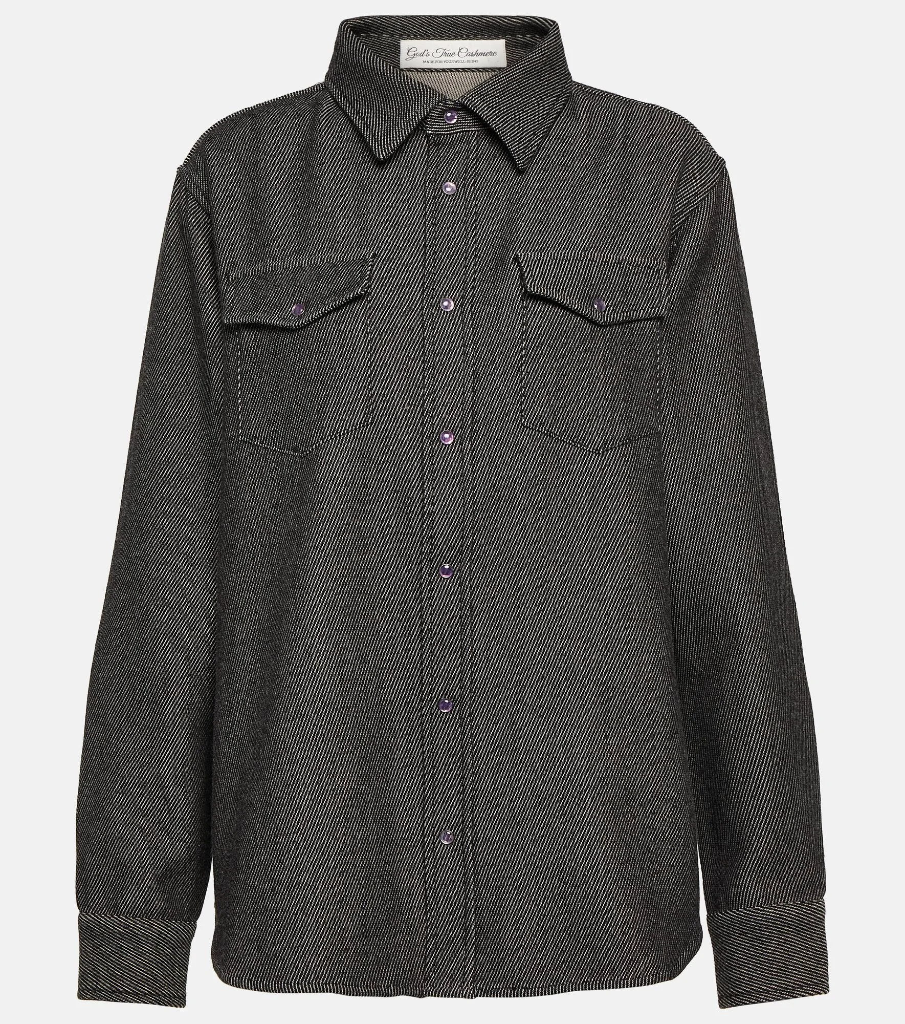 Cashmere and cotton denim shirt - 1