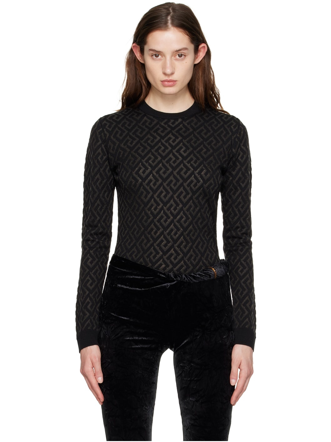 Black 'La Greca' Sweater - 1