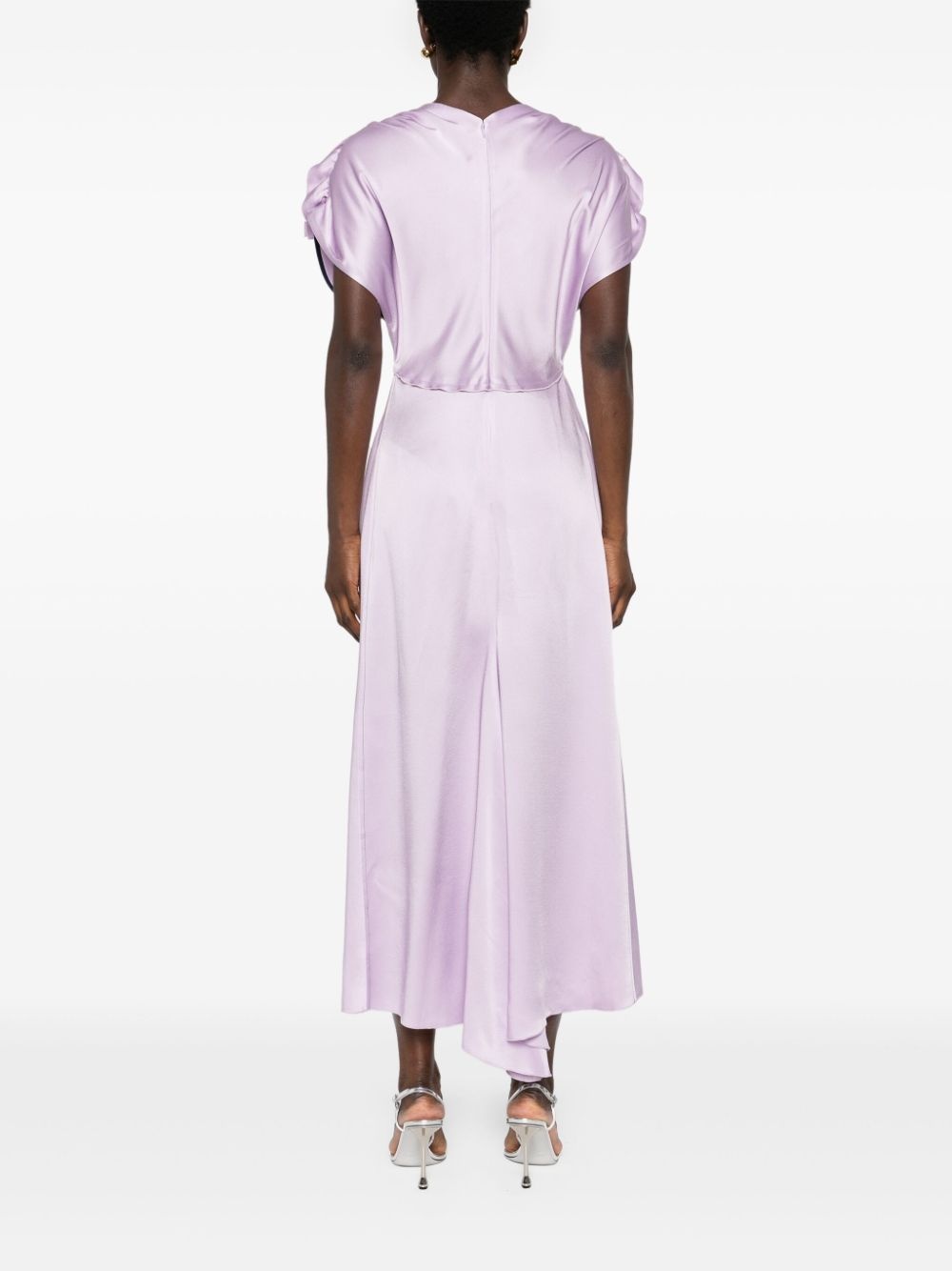 ruffled satin midi dress - 4
