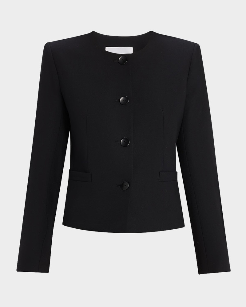 Four Button Shrunken Jacket In Black 1