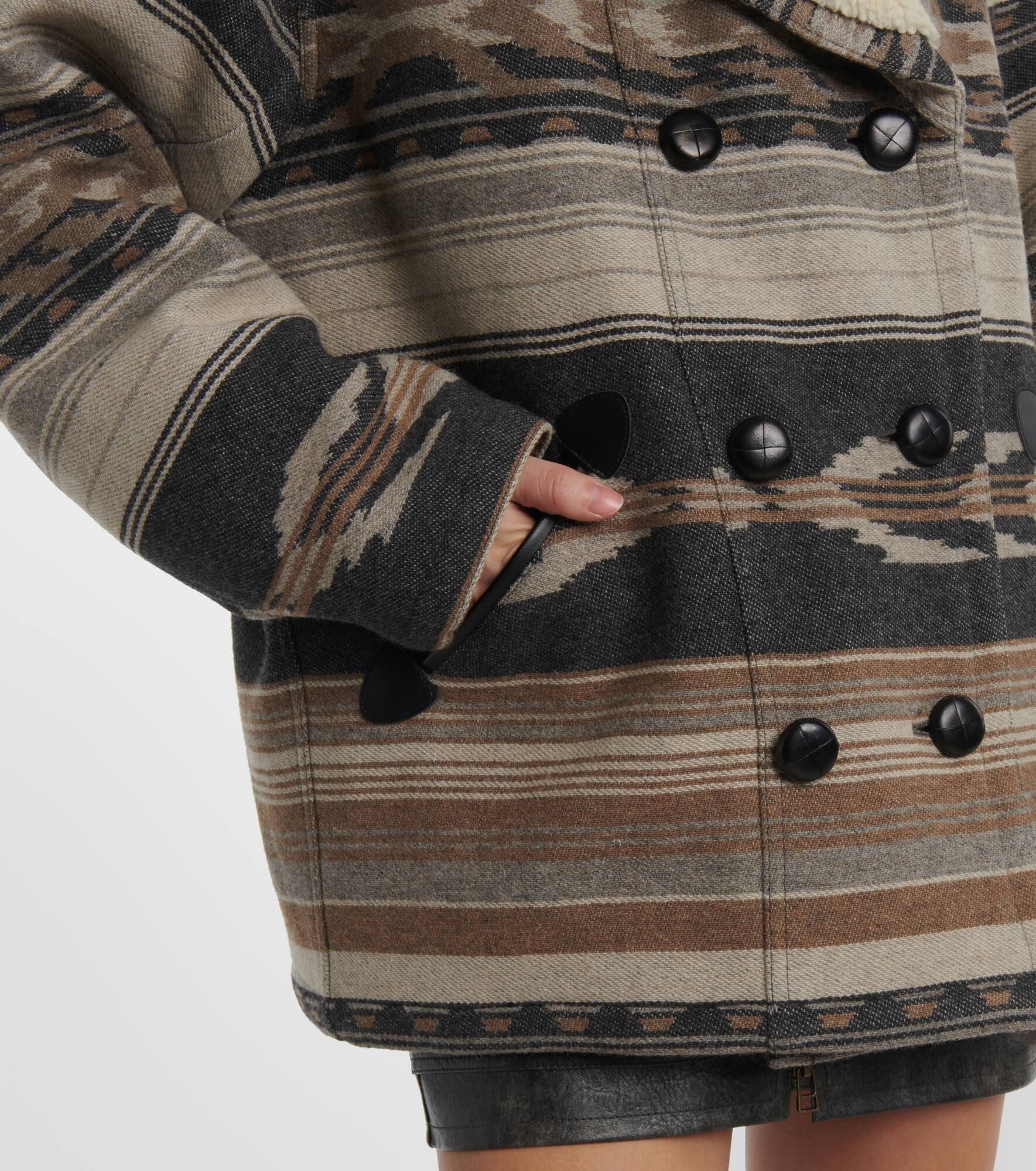 Dorcas faux shearling-trimmed peacoat - 6