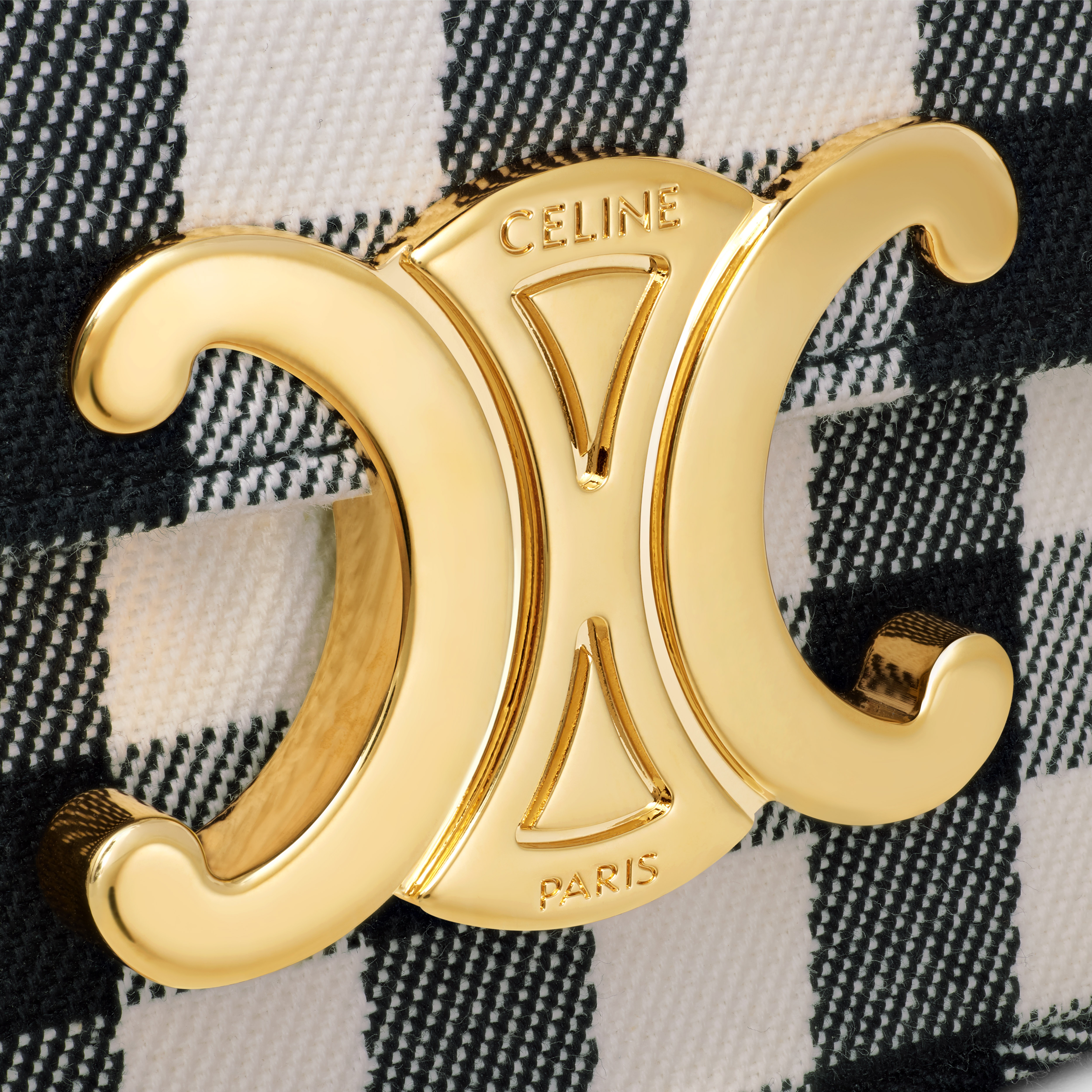 MINI CHAIN CLAUDE IN VICHY TEXTILE AND CALFSKIN - 5