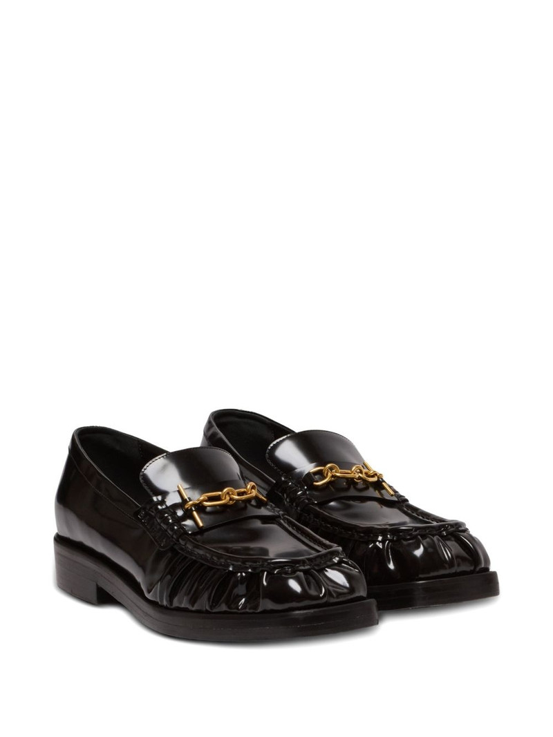 Balmain glazed leather loafers outlook