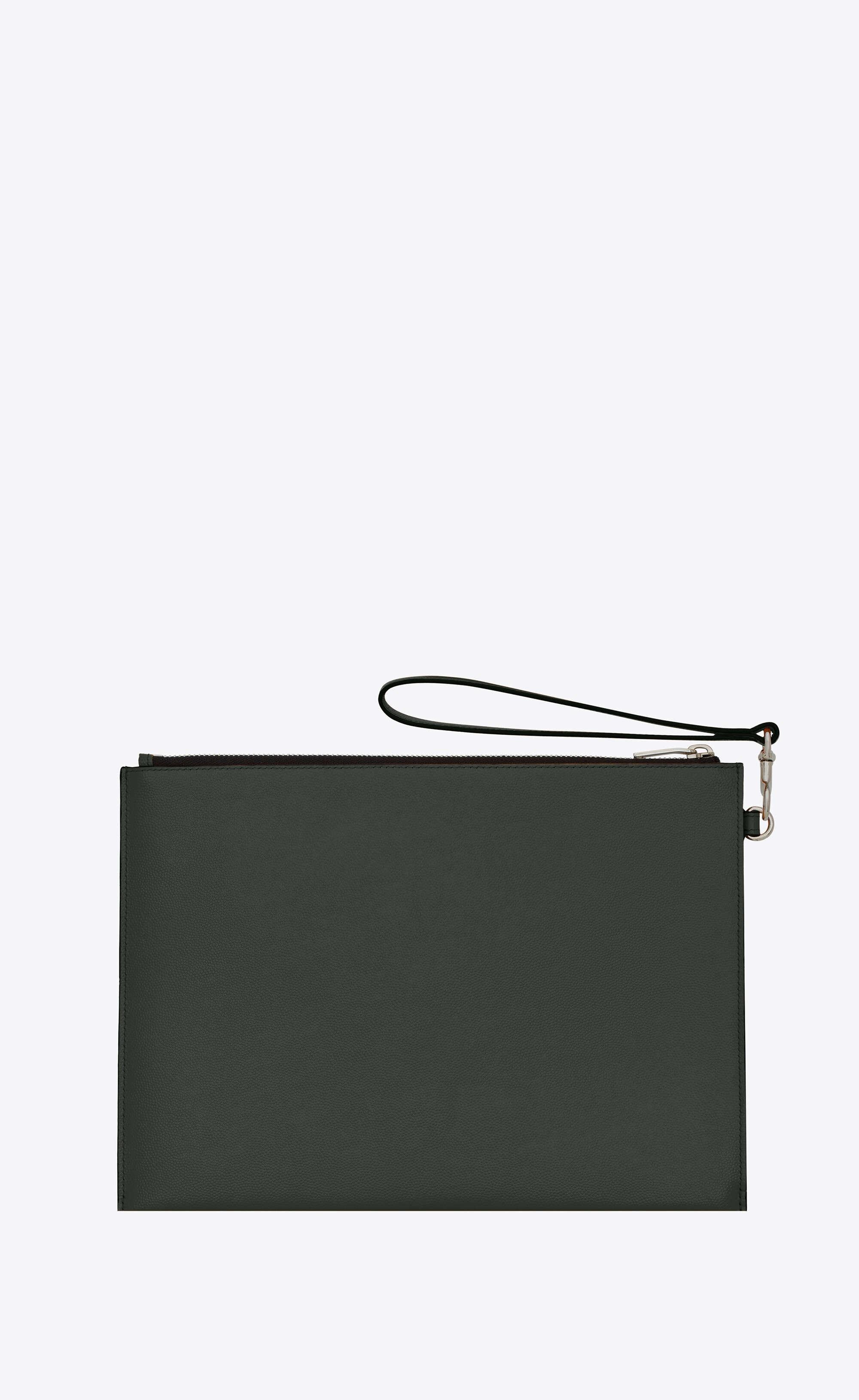 saint laurent paris zipped tablet holder in grain de poudre-embossed leather - 2