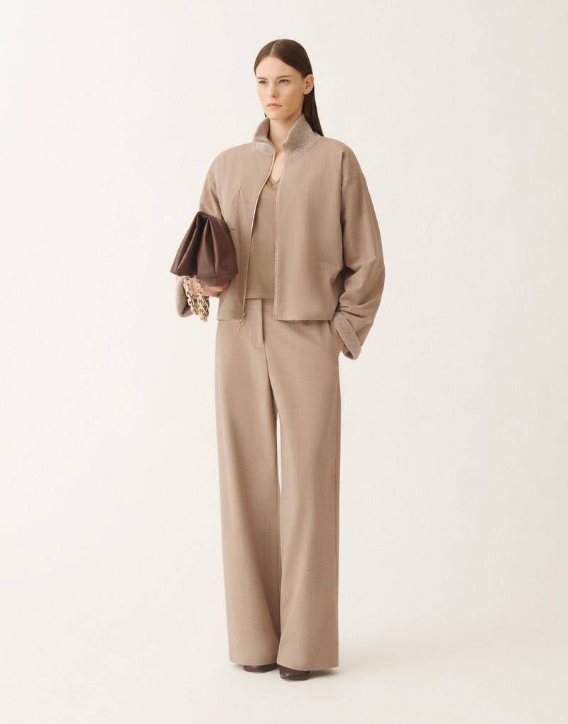 FABIANA FILIPPI Reversible Platinum mohair jacket in lightweight wool outlook