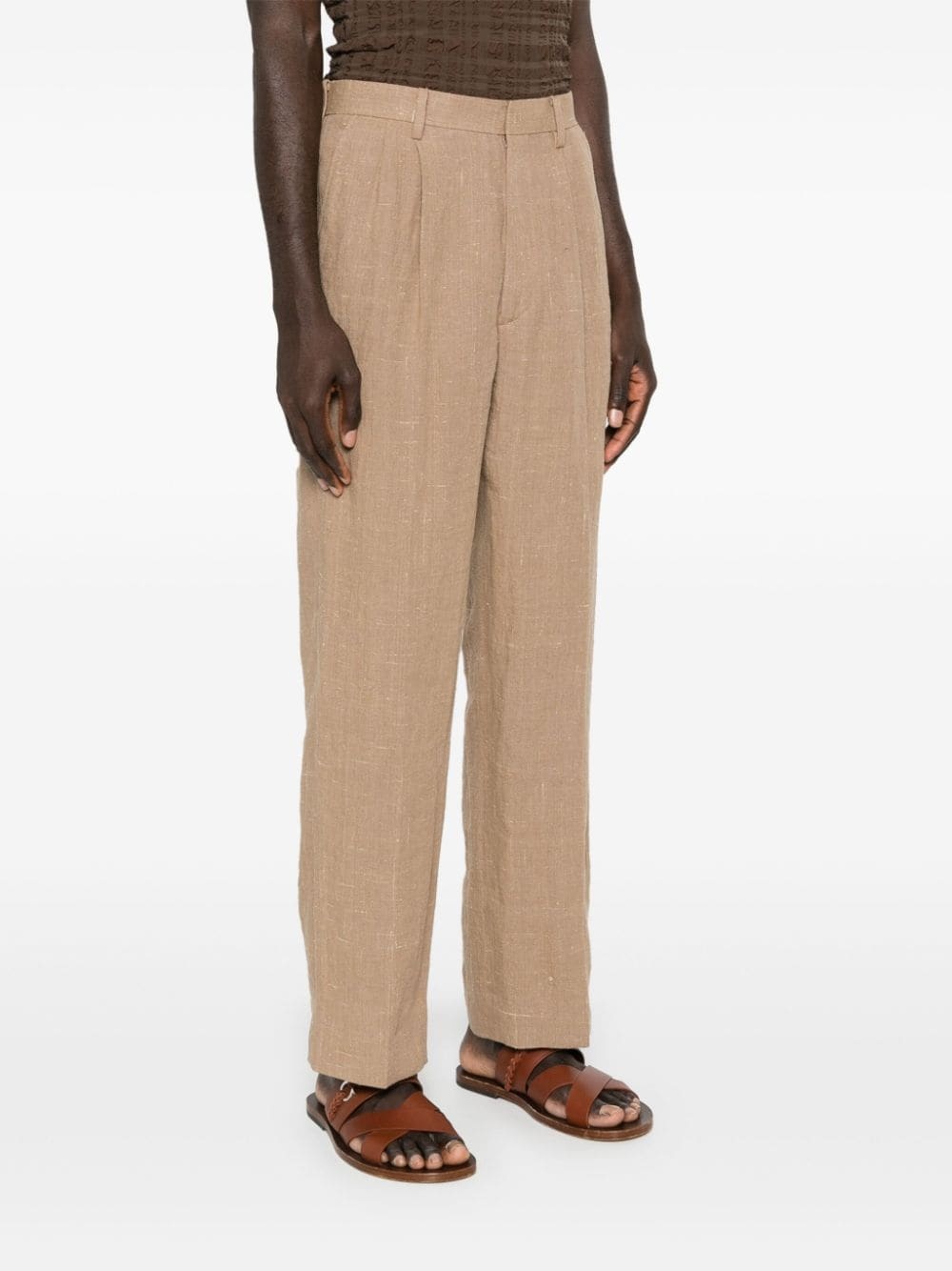 pleat-detail trousers - 3