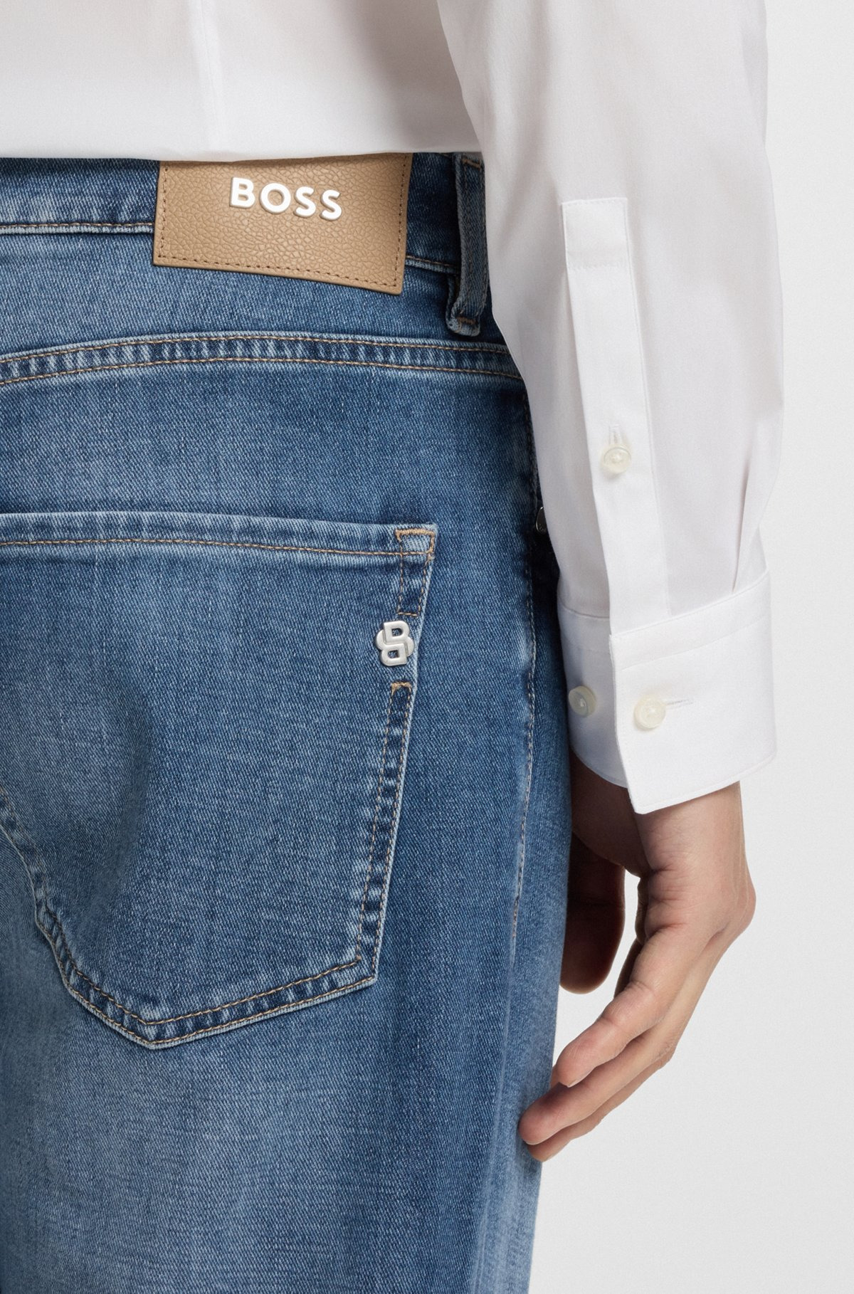 MAINE REGULAR-FIT JEANS IN BLUE COMFORT-STRETCH DENIM - 5