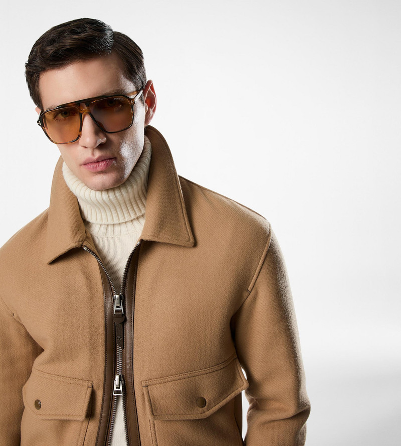 TOM FORD DOUBLE SPLITTABLE SHEARLING COLLAR BLOUSON outlook