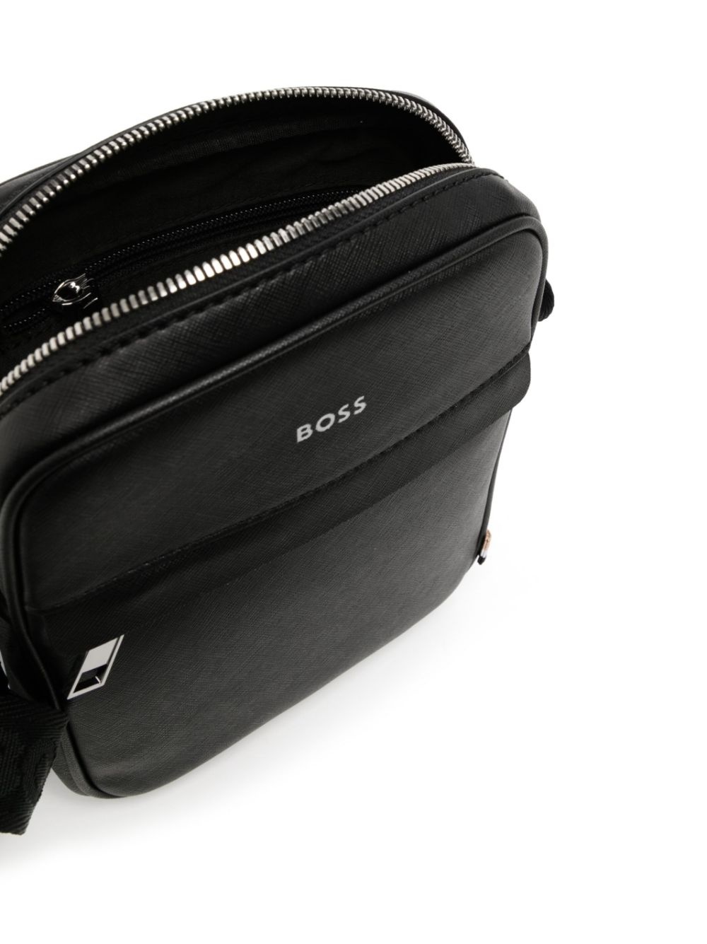 logo-print leather messenger bag - 5