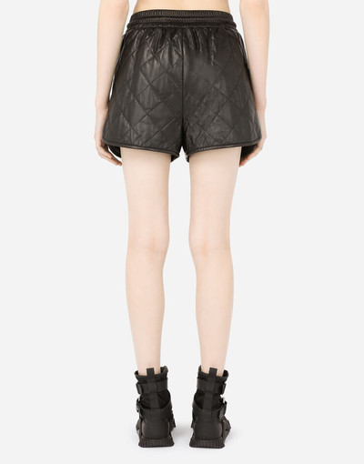 Dolce & Gabbana Quilted leather shorts with DG pendant outlook