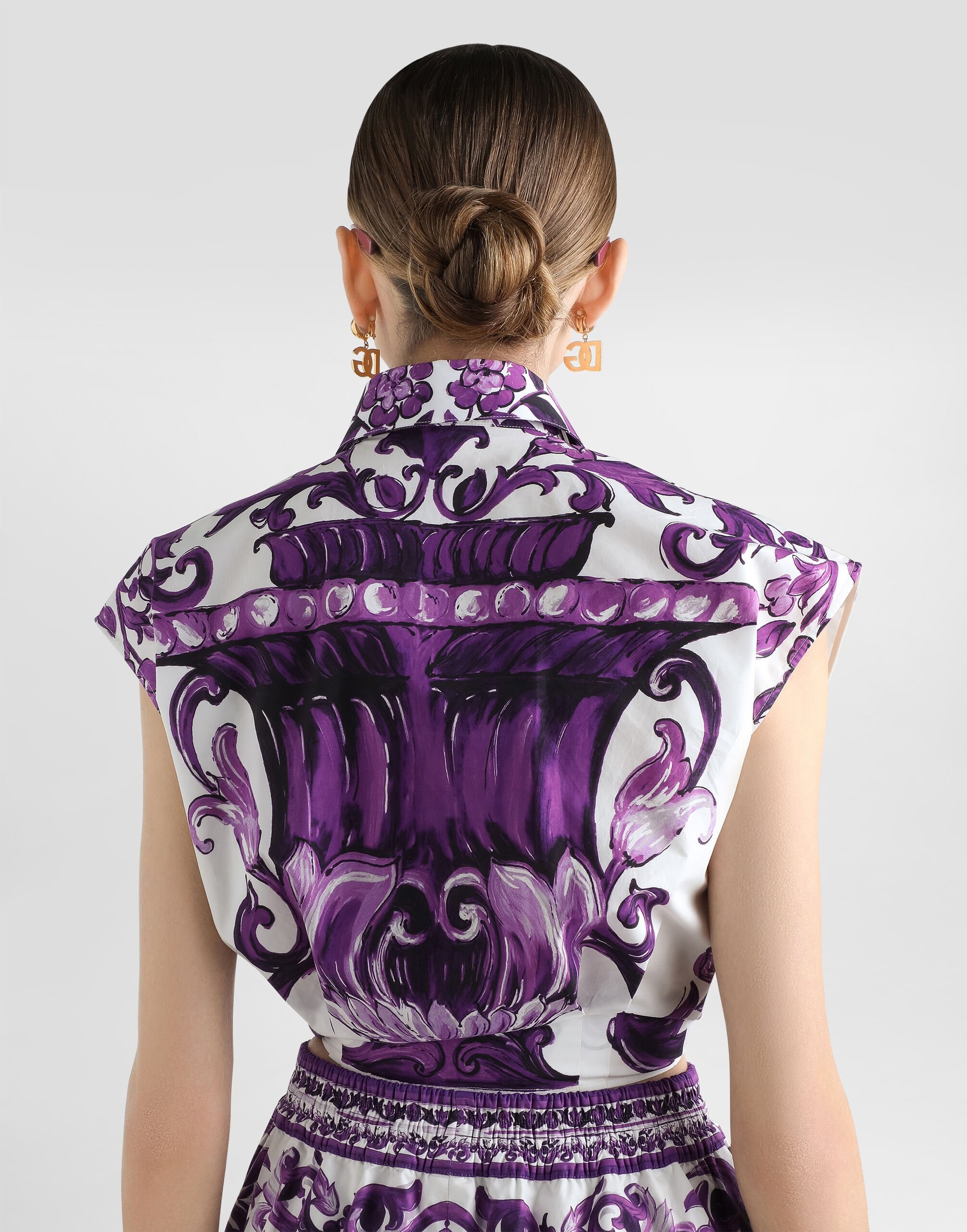 Majolica-print poplin shirt - 5