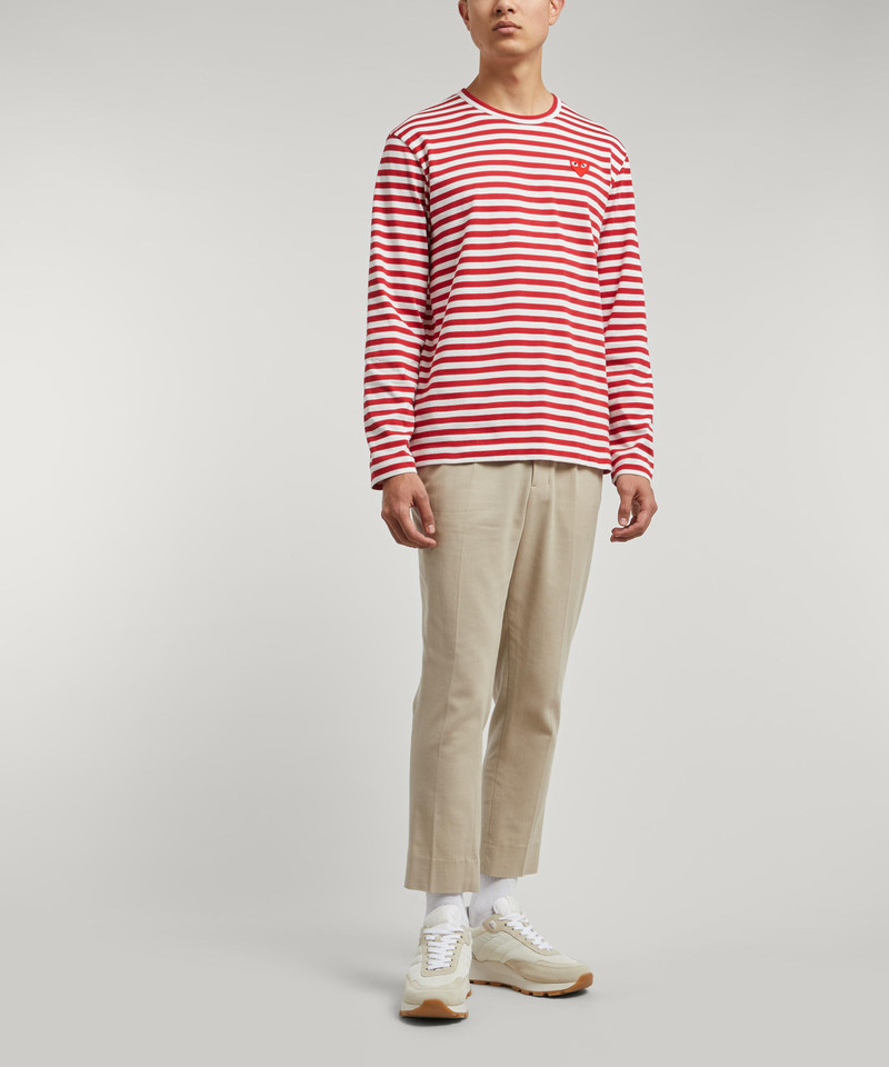 Comme des Garçons PLAY Long Sleeve Stripe Cotton T-Shirt outlook