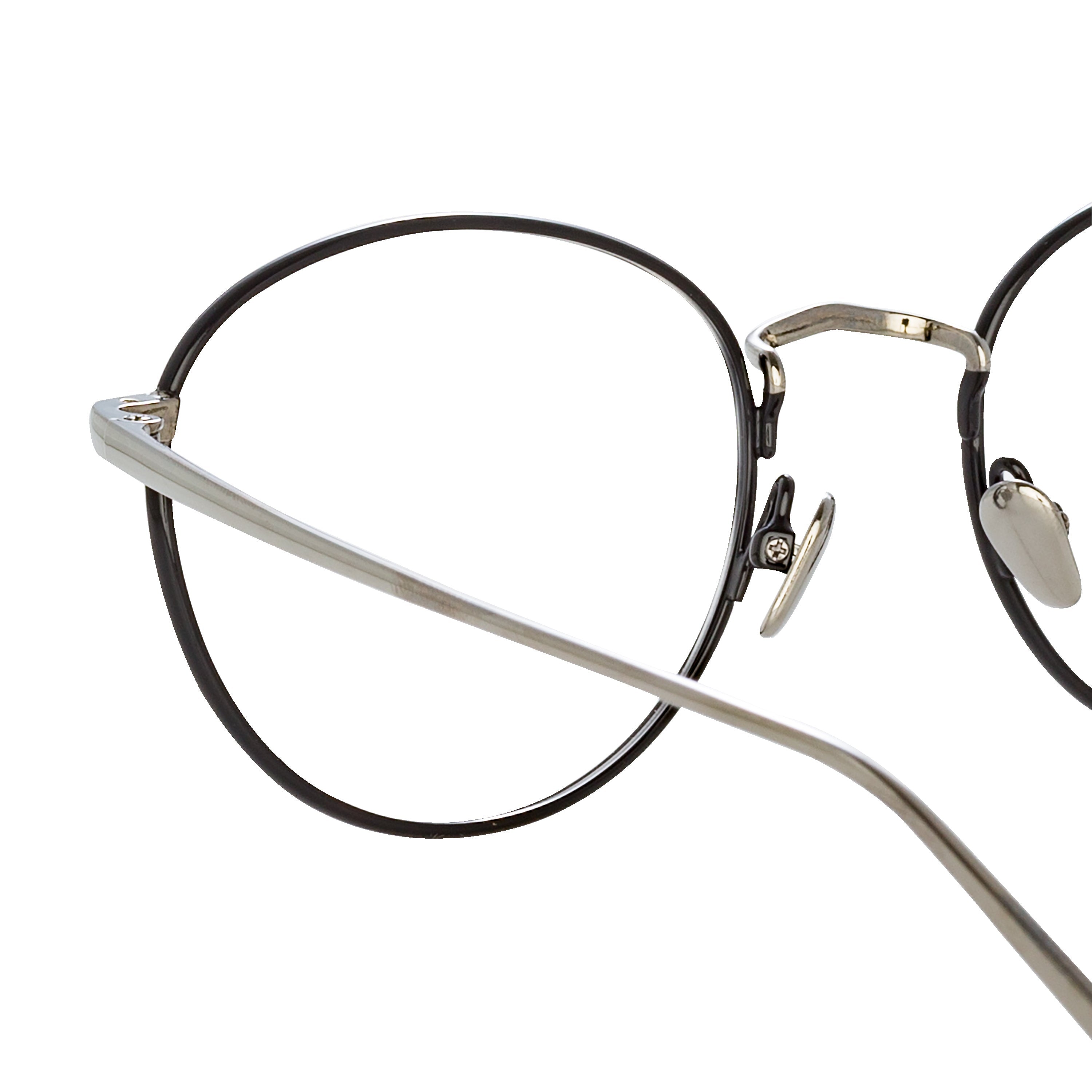 THE HARRISON | OVAL OPTICAL FRAME IN BLACK AND WHITE GOLD (C2) - 4