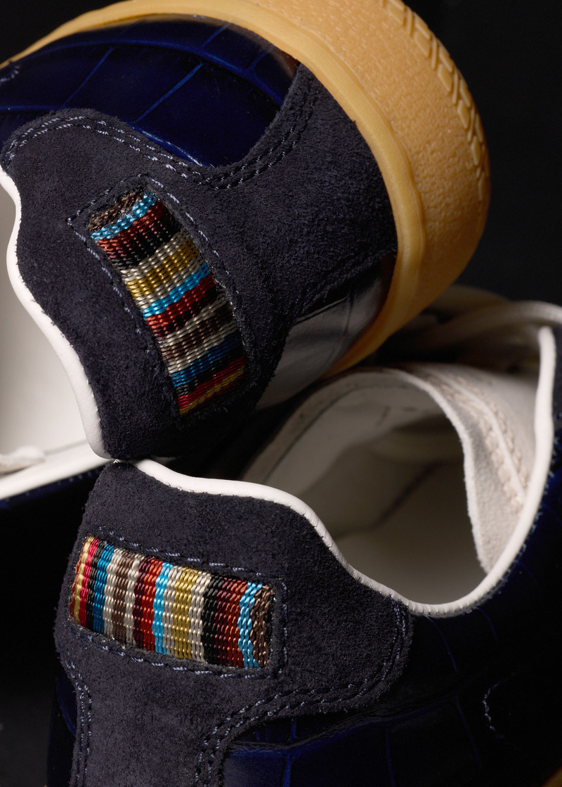 Navy Croc-Emboss 'Como' Trainers 9