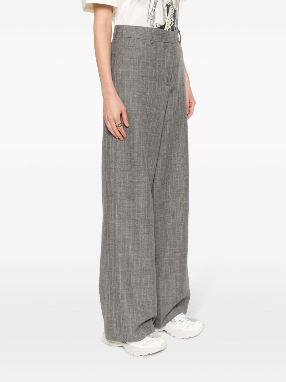 wide-leg wool trousers - 3