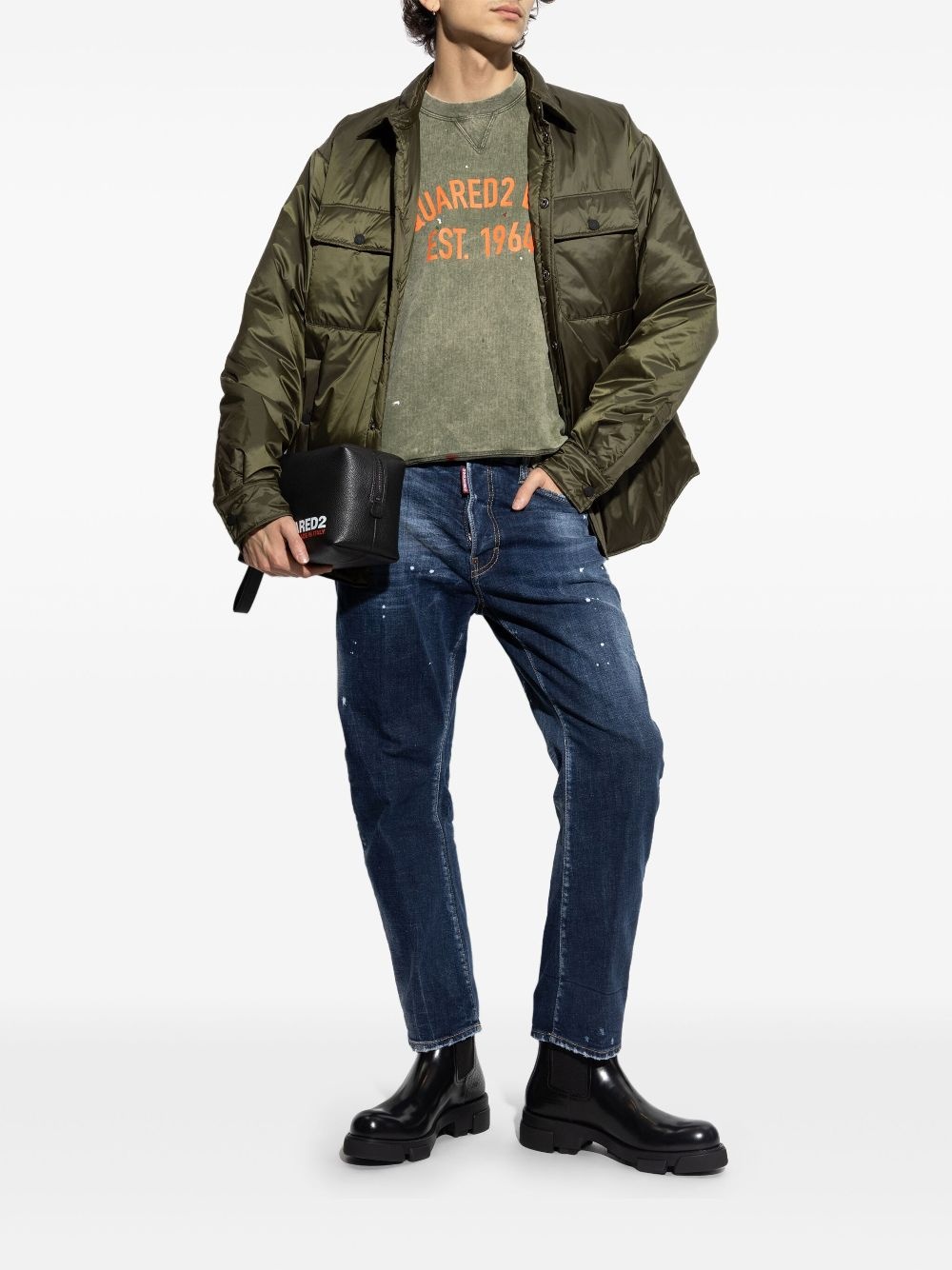 stretch-cotton tapered jeans - 2