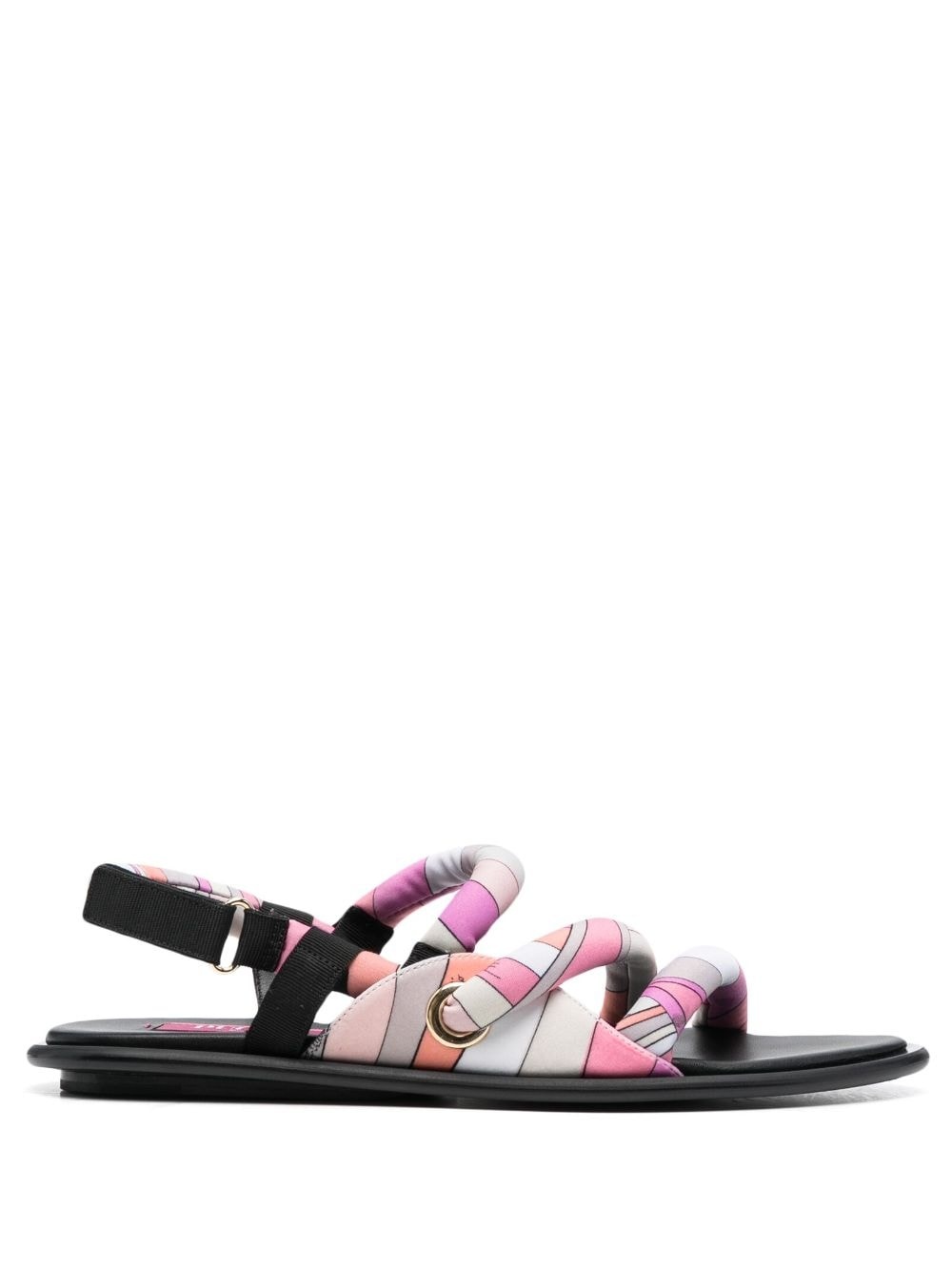 Marmo-print flat sandals - 1