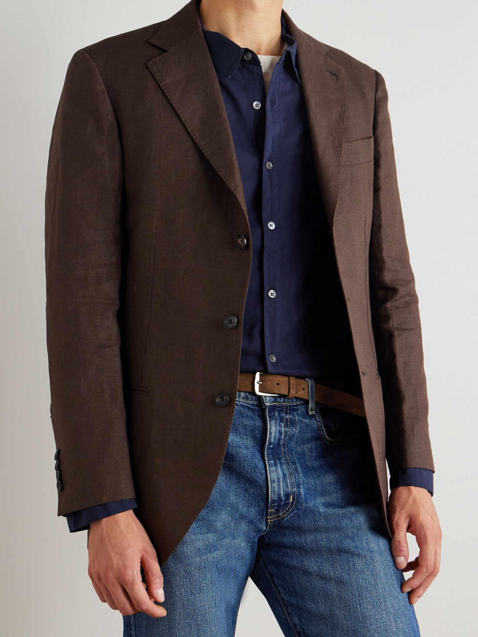2.5cm Budapest Suede Belt Brown - 3