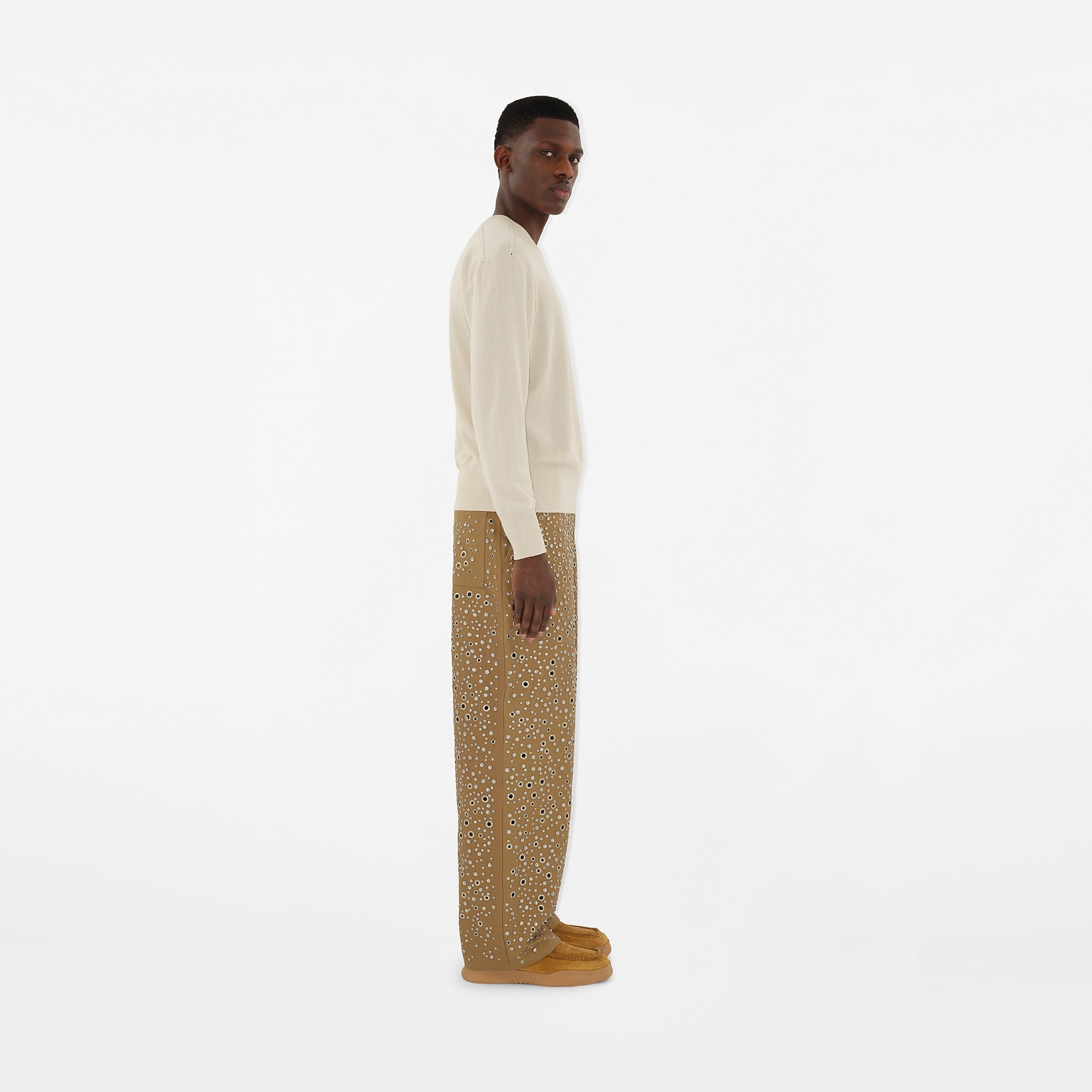 Studded Cotton Trousers - 3