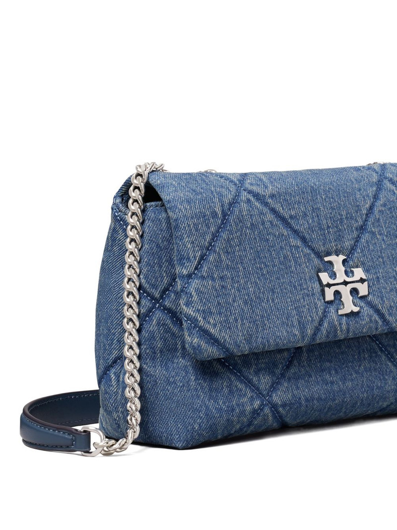 Kira diamond quilt denim small convertible shoulder bag 5