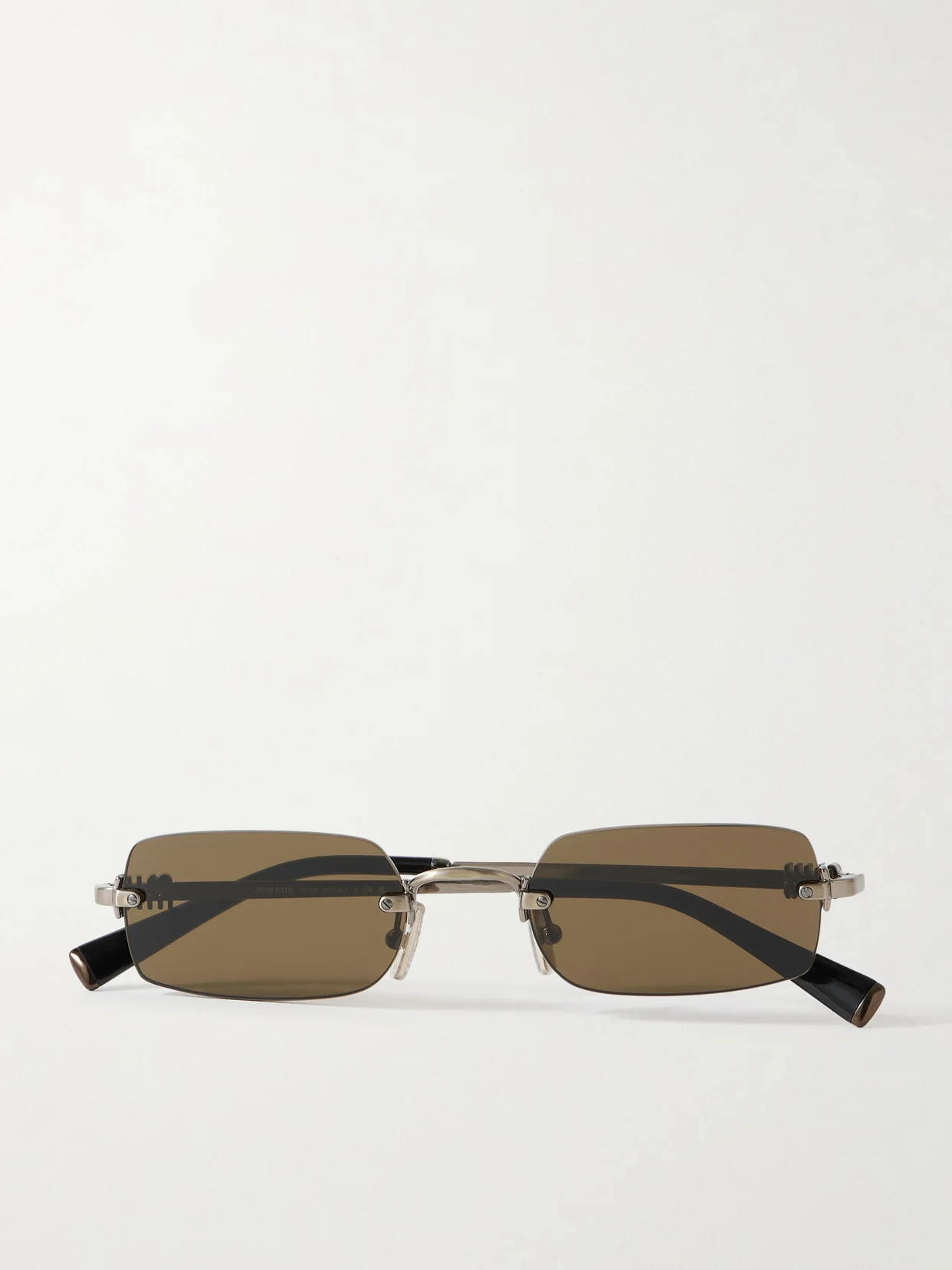 Square-frame Silver-tone Sunglasses - 1