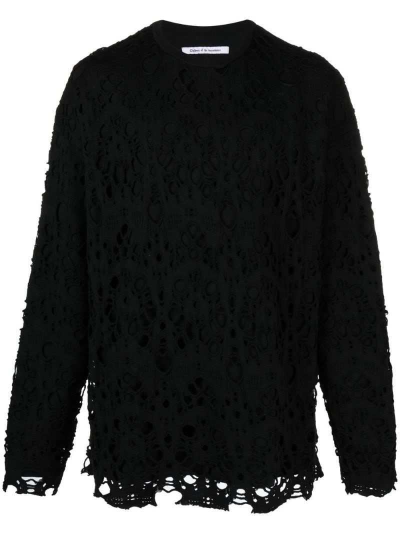 spider-layer knit crewneck sweatshirt - 1
