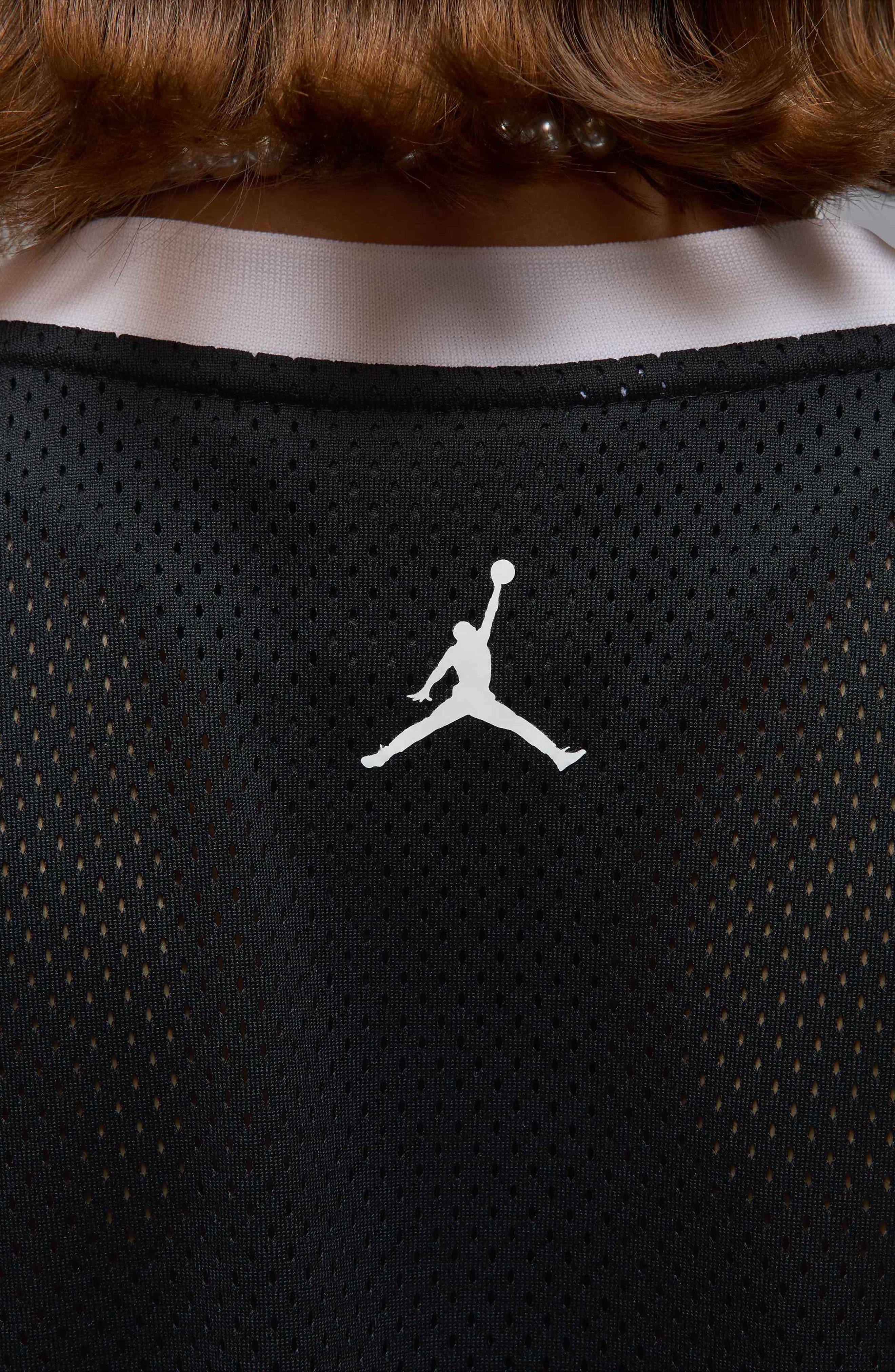 Jordan 40th Anniversary Mesh Tank Jersey in Black/Varsity Red/White at Nordstrom - 5