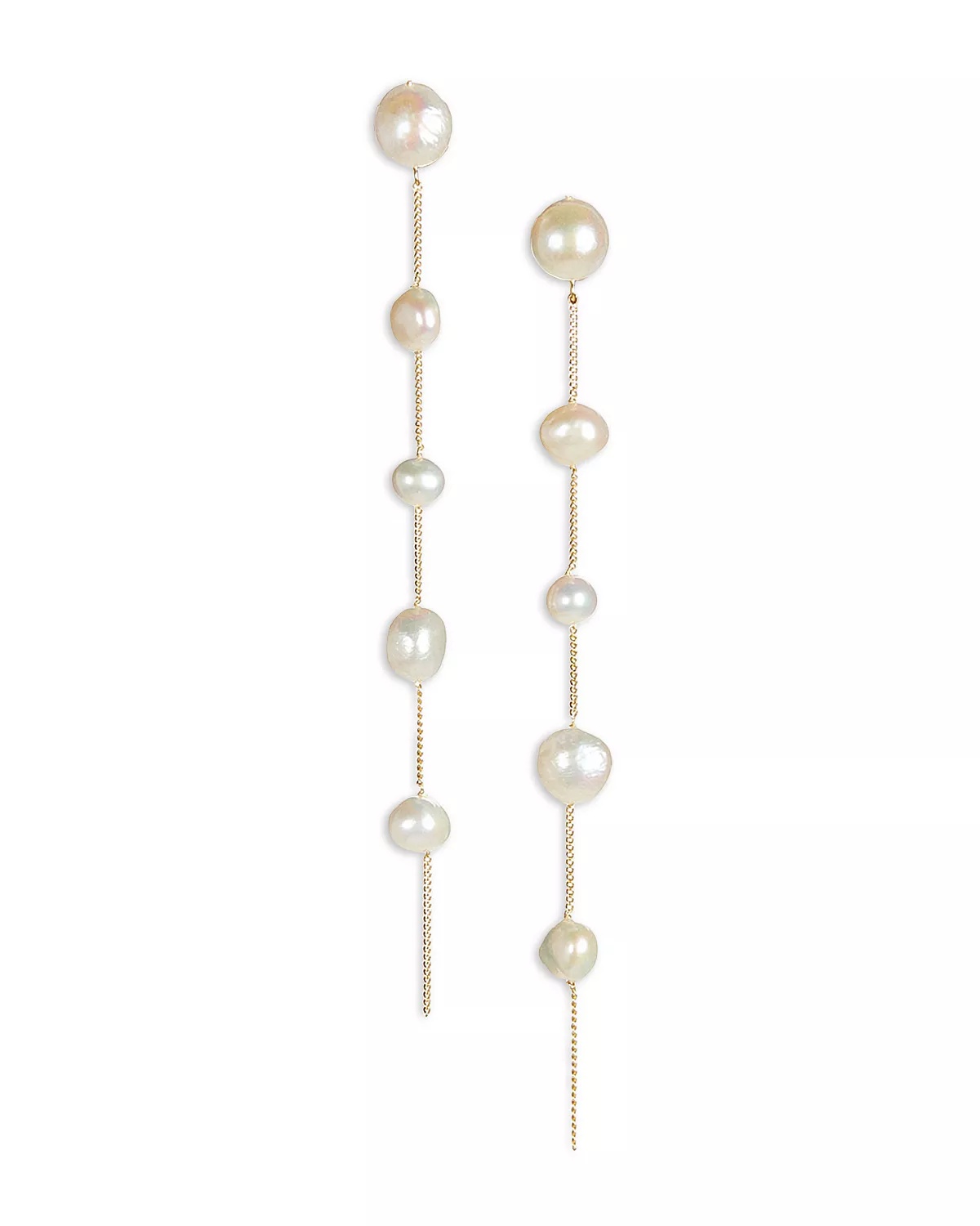 Atum Cultured Freshwater Pearl Linear Drop Earrings - 1