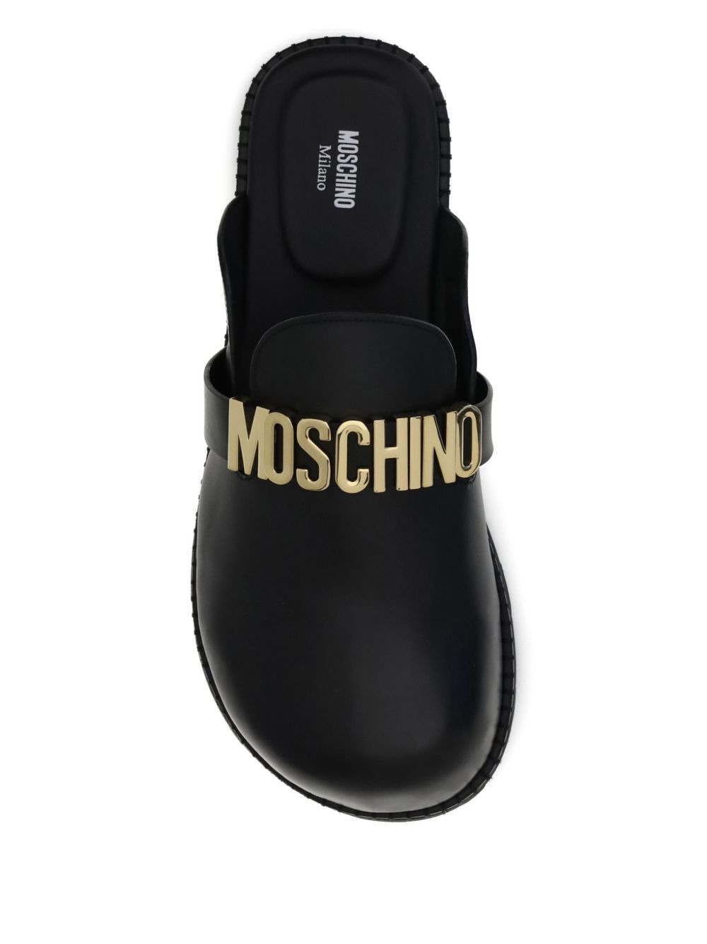 logo-plaque slip-on mules - 4