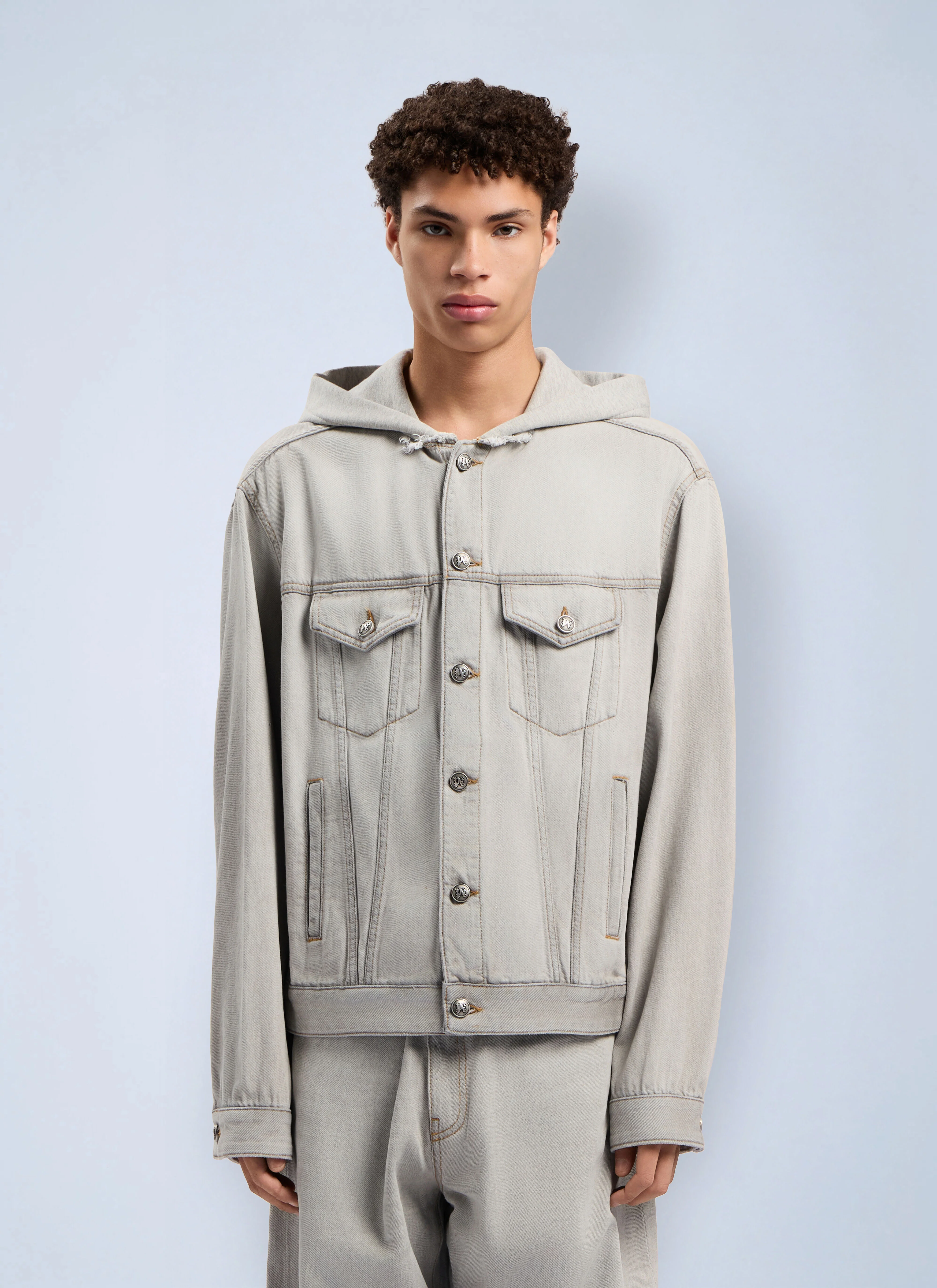 Curved Logo Denim Jacket - 1