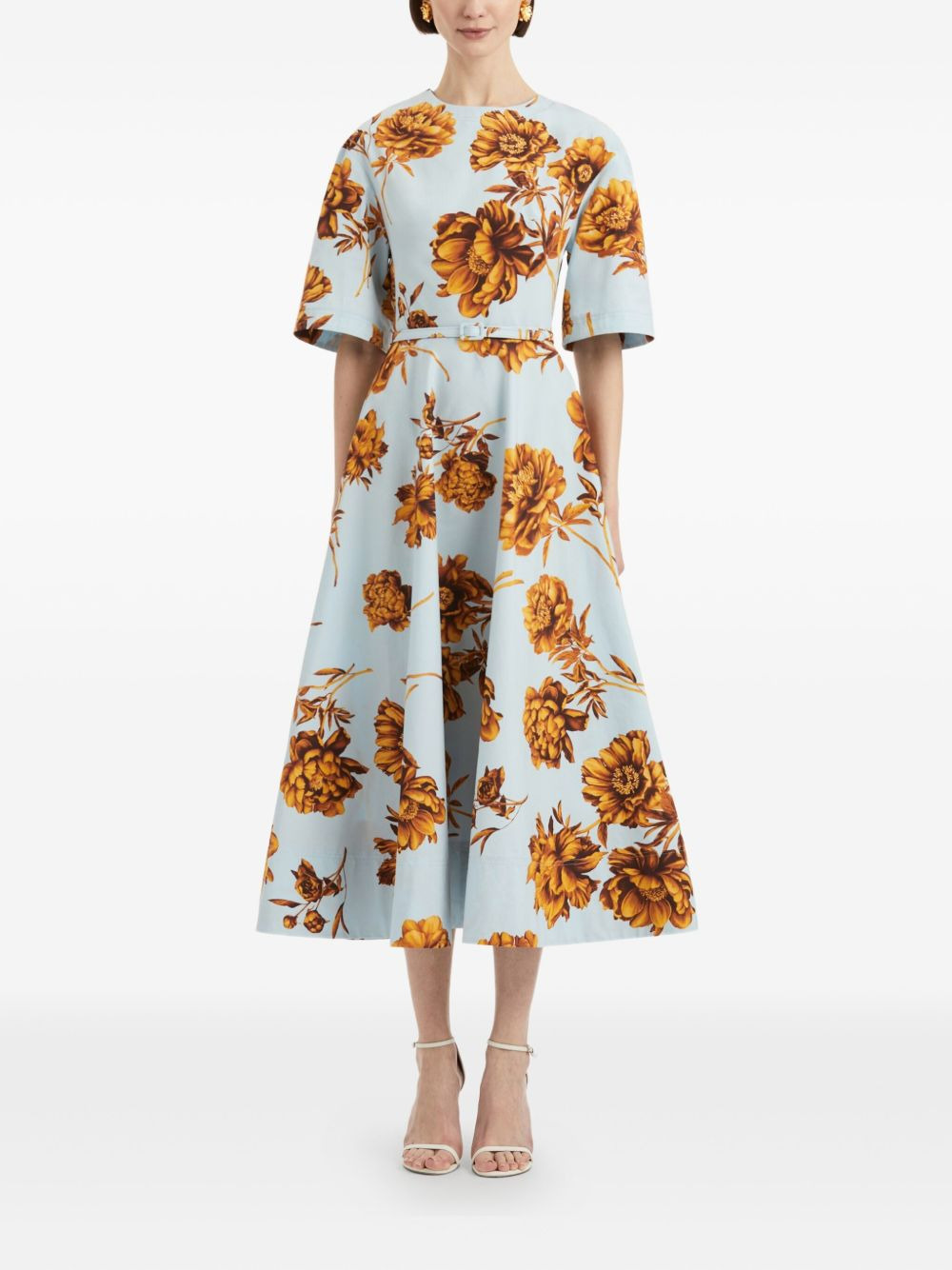 floral-print belted dress - 2