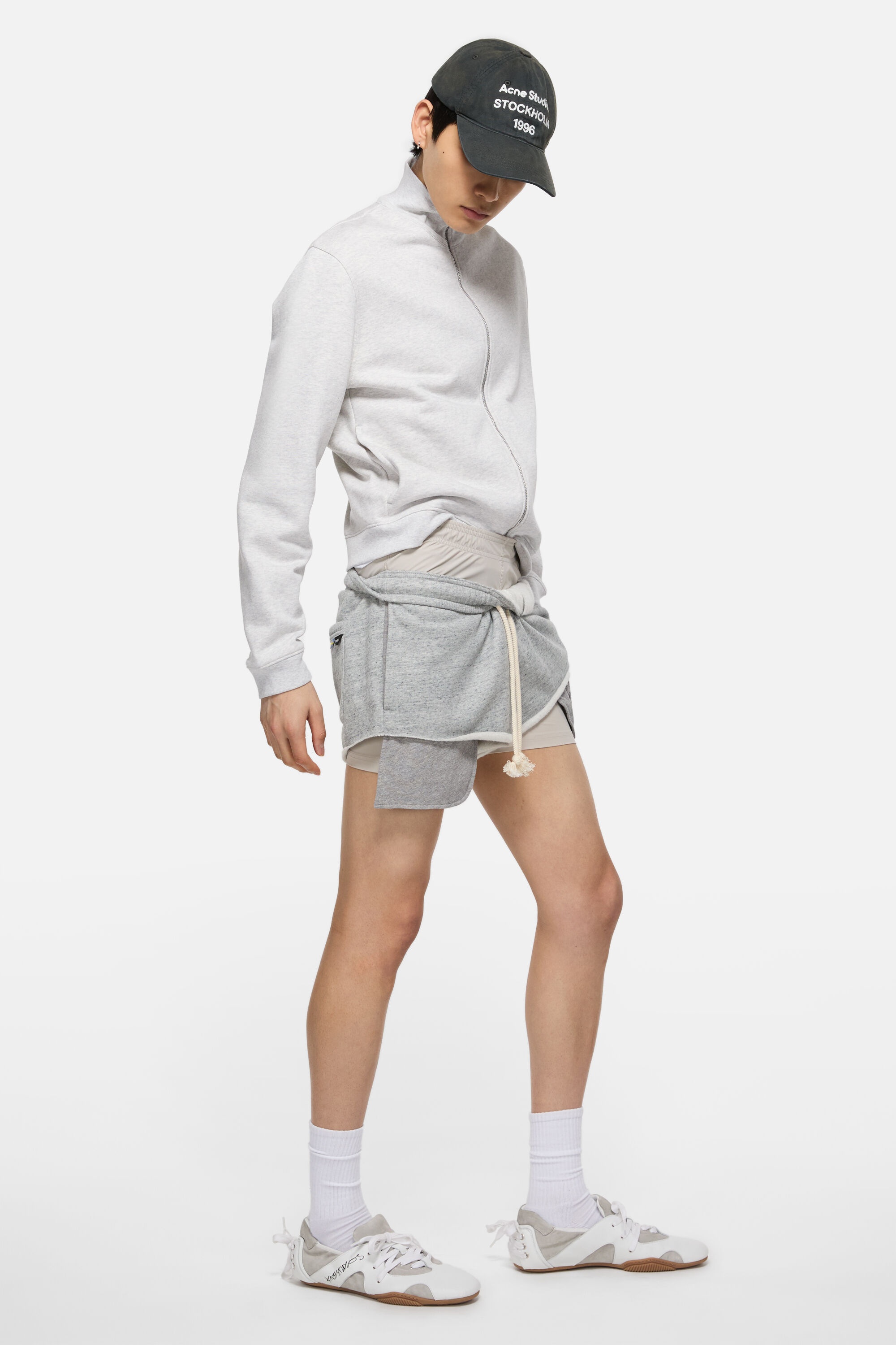 Zip-up sweatshirt - Pale Grey Melange - 3