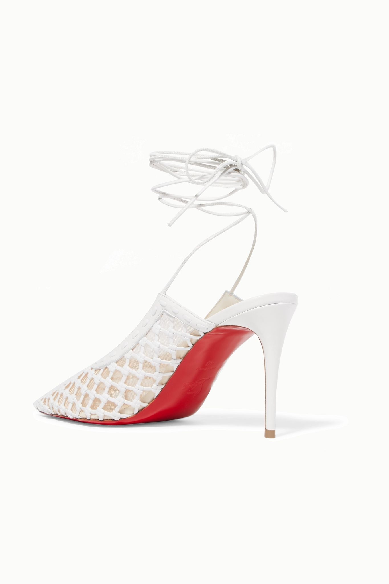 + Roland Mouret Cage and Curry 85 mesh and woven leather pumps - 4