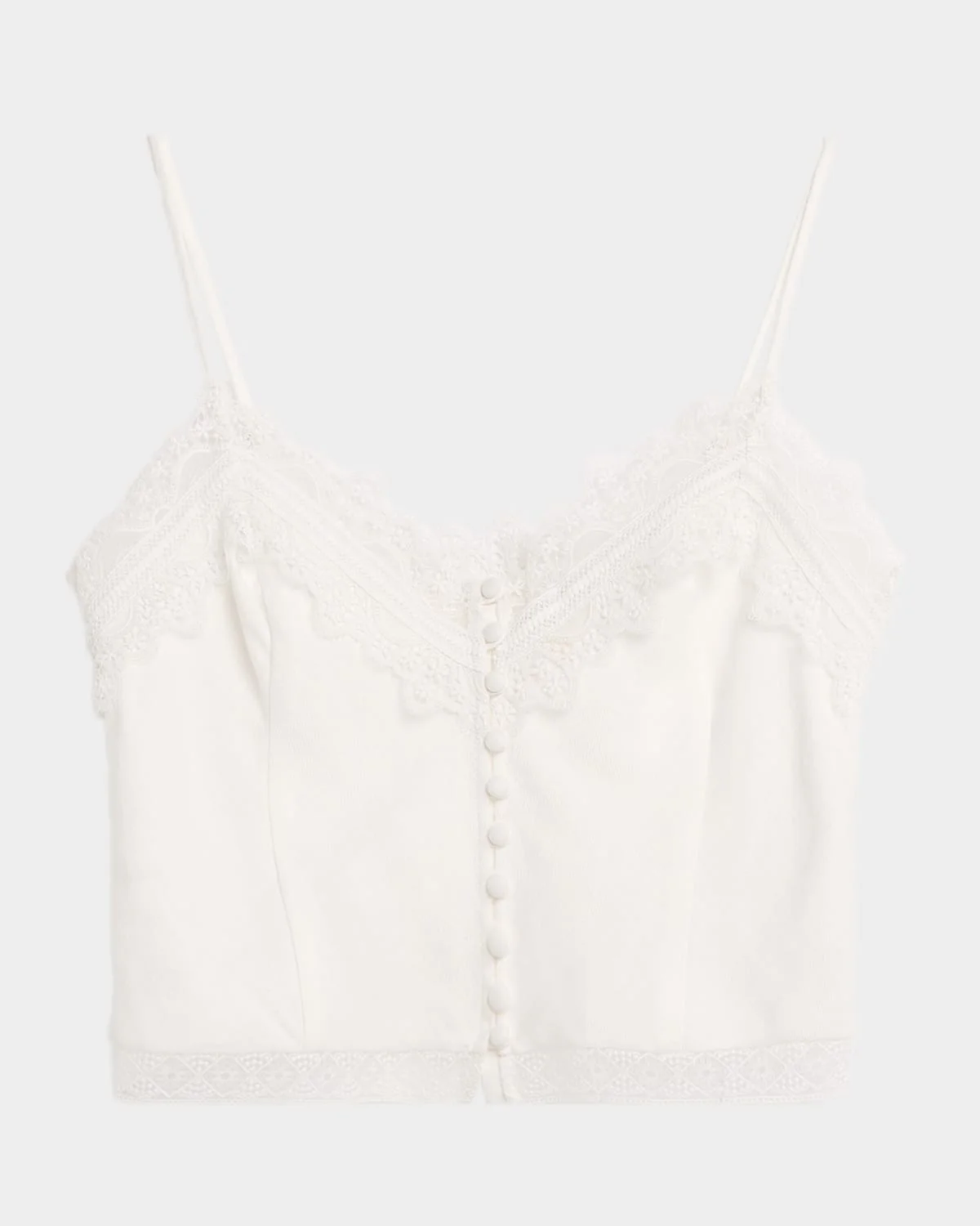 Ayda Lace-Trim Linen Tank Top - 1