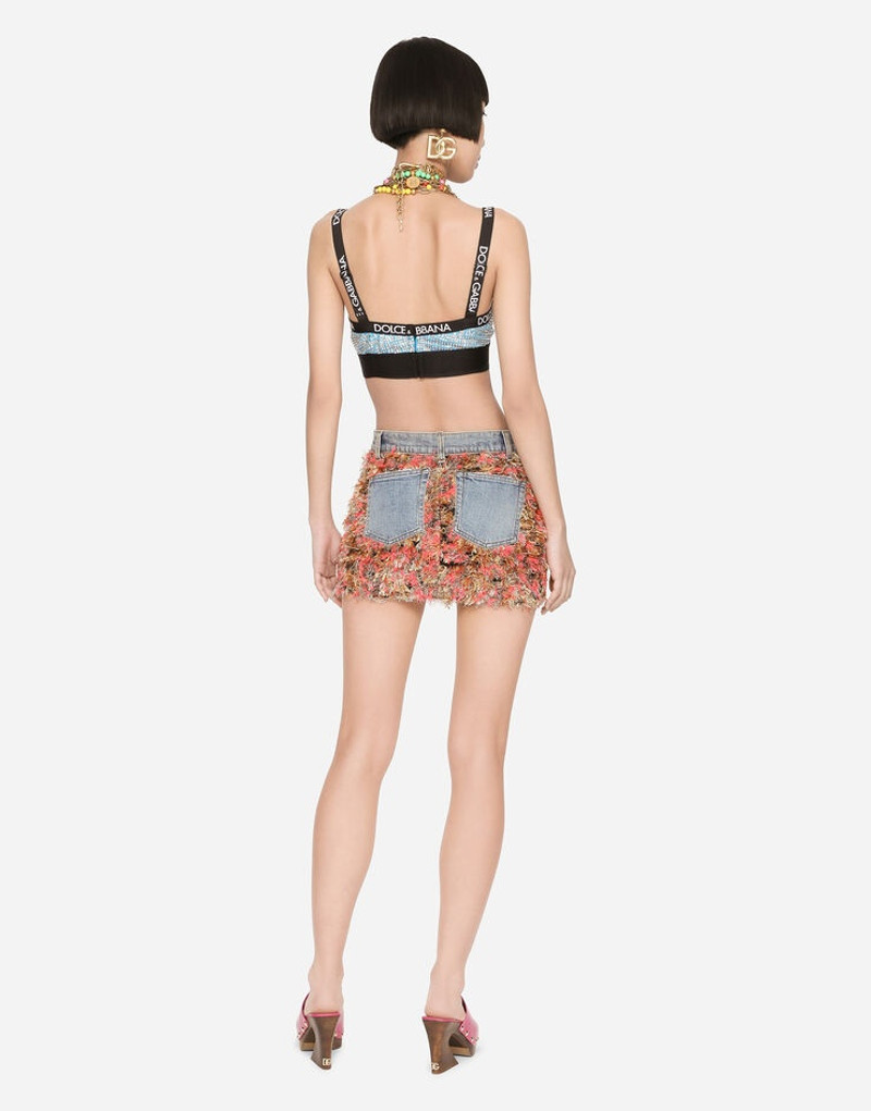 Fur-effect jacquard miniskirt 2