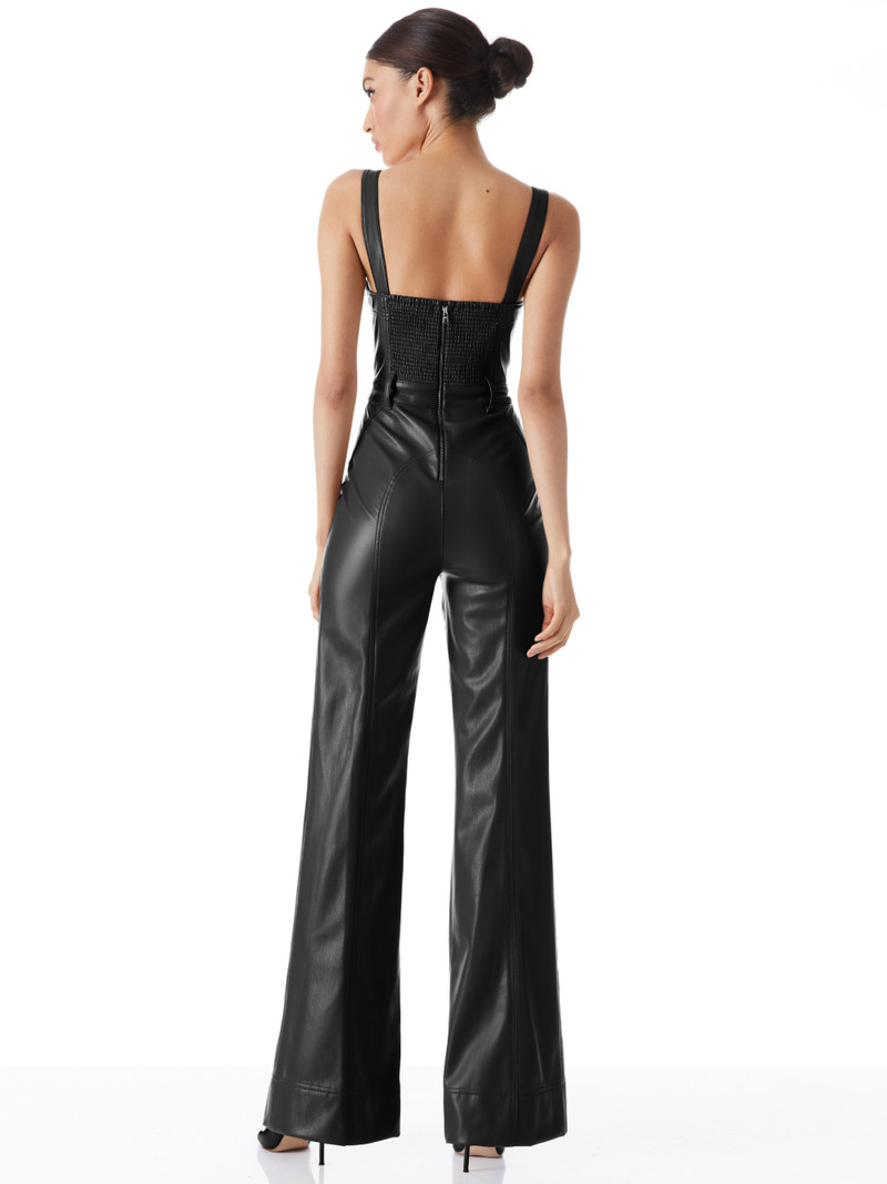 LINETTE VEGAN LEATHER SLEEVELESS JUMPSUIT 2