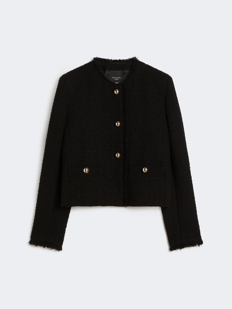 AGAMI Wool-blend crew-neck jacket - BLACK 1