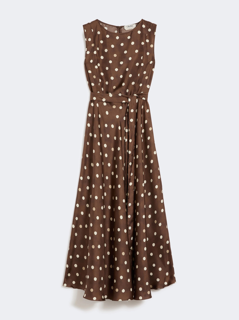 MARTINA Patterned twill dress - BROWN 6